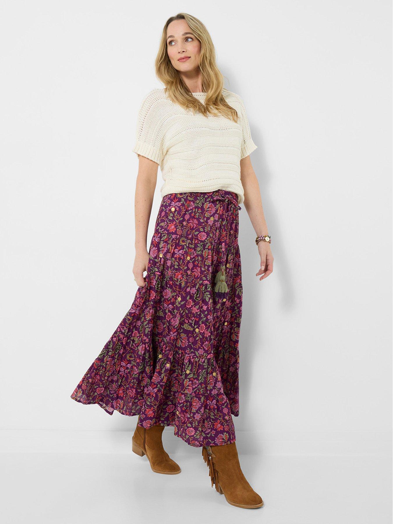 Joe Browns Heidi Tiered Maxi Skirt - Purple