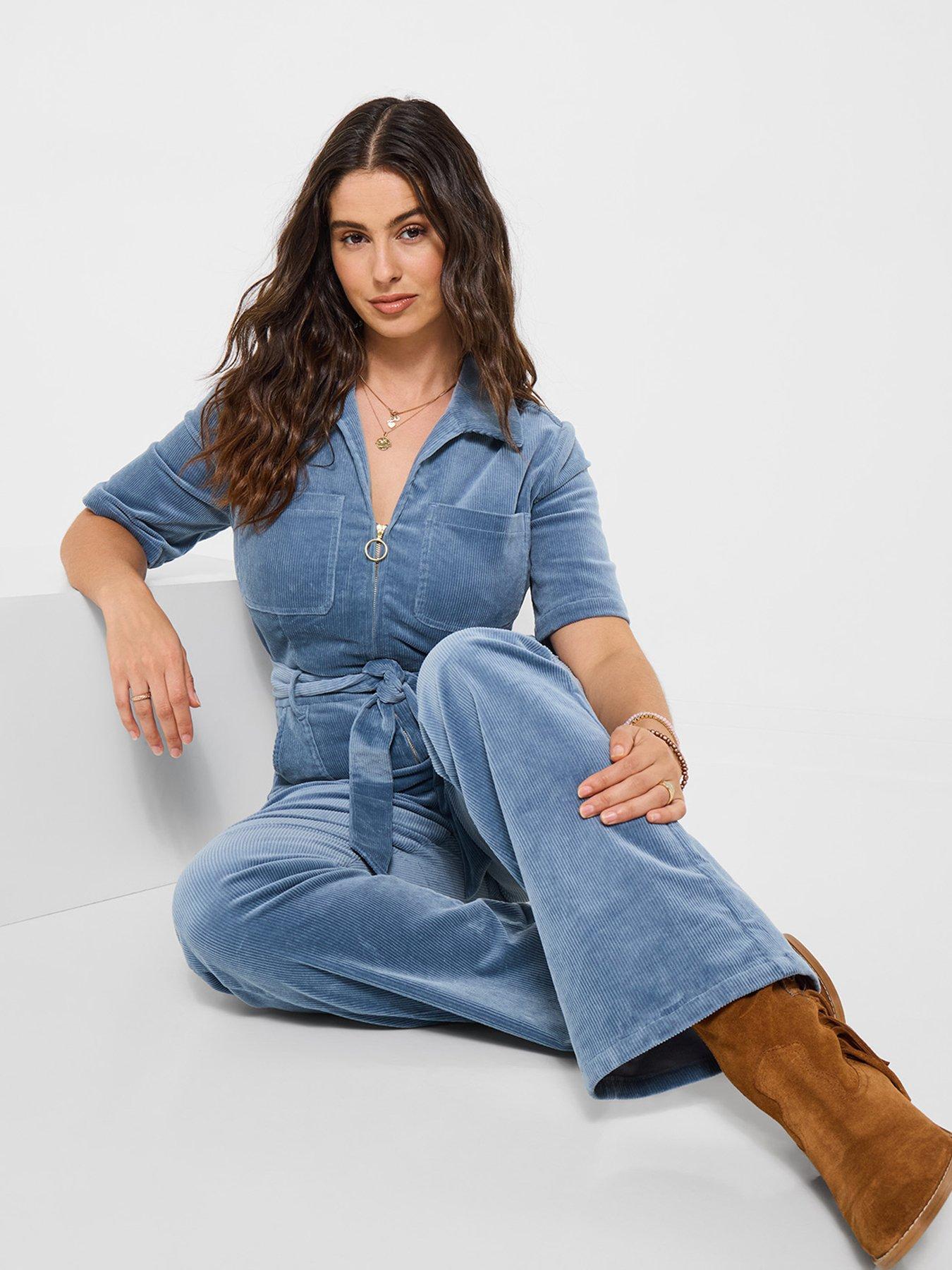 Joe Browns Pixie Stretch Cord Jumpsuit - Blue