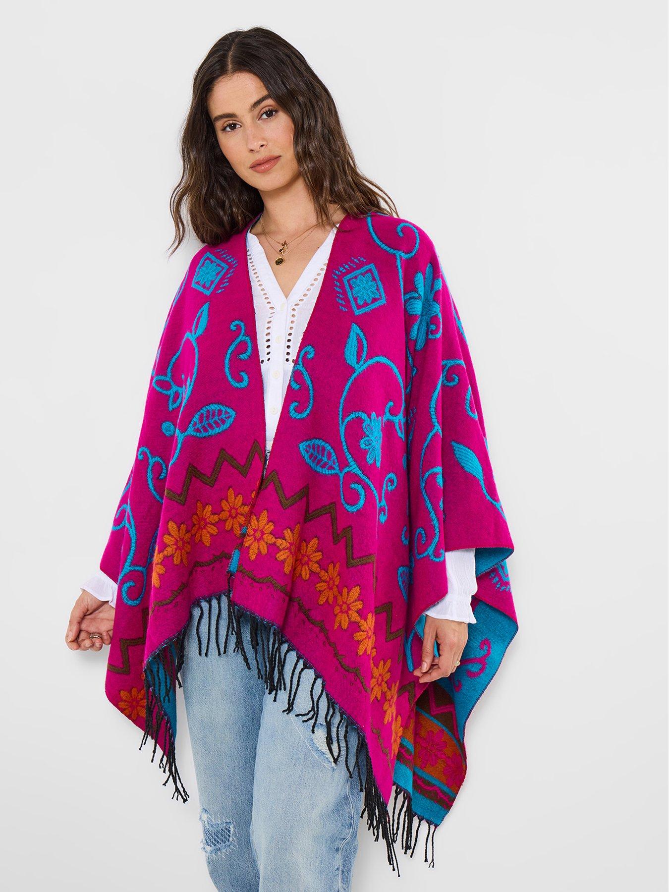 Image 2 of 6 of Joe Browns Warm Breezes Reversible Boho Wrap - Pink
