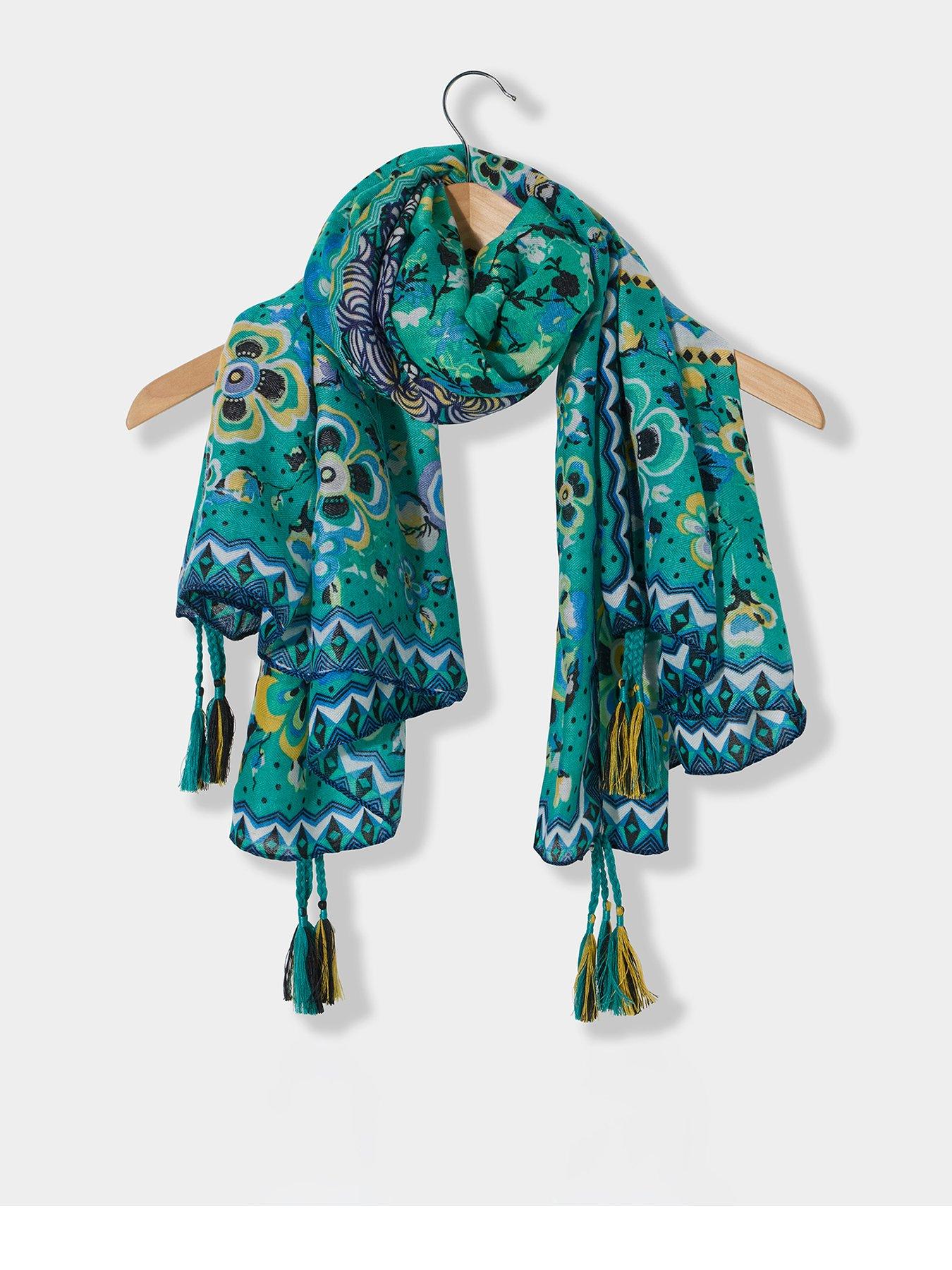 joe-browns-green-tassel-scarf-multi