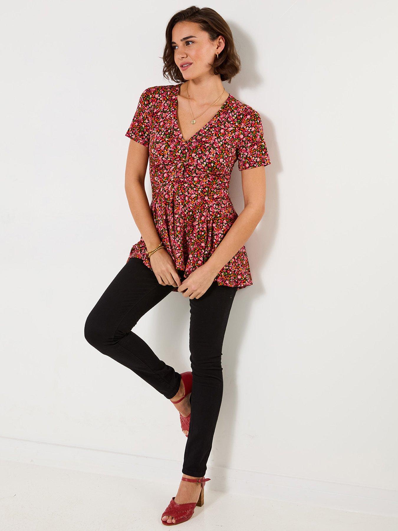 Joe Browns Diana Ditsy Jersey Tunic Top - Red