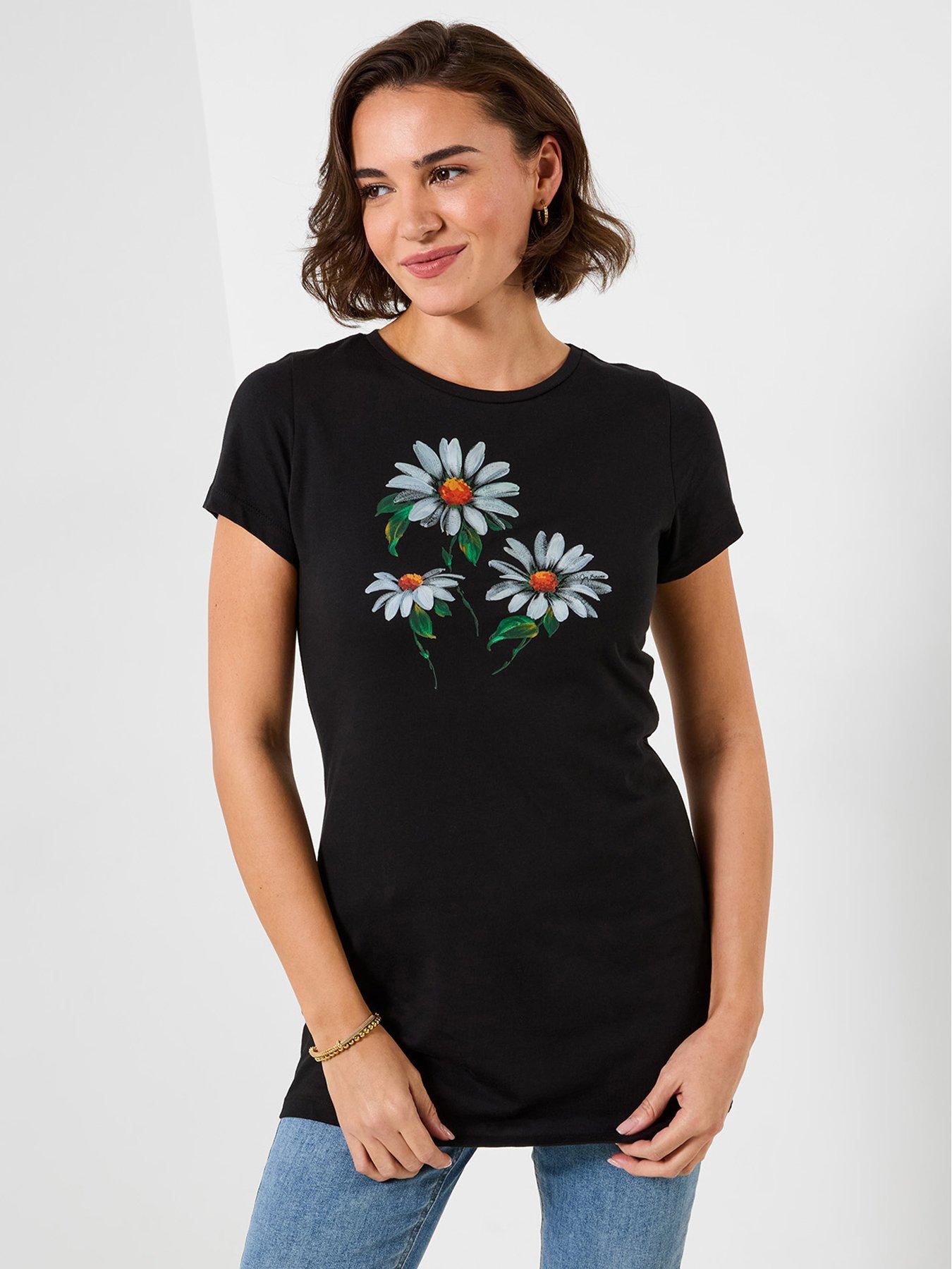  image of joe-browns-daisy-graphic-tunic-top-black