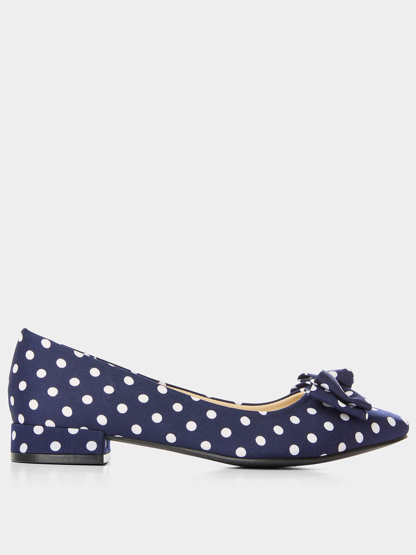 Joe Browns Spring Day Polka Dot Shoes - Navy Blue