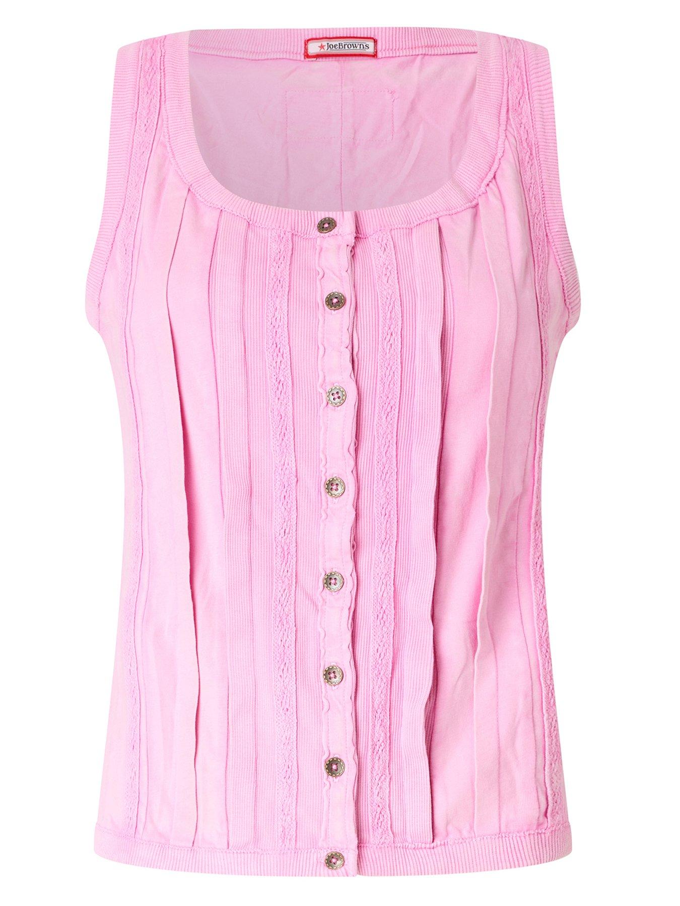  image of joe-browns-boho-bliss-button-through-vest-top-pink