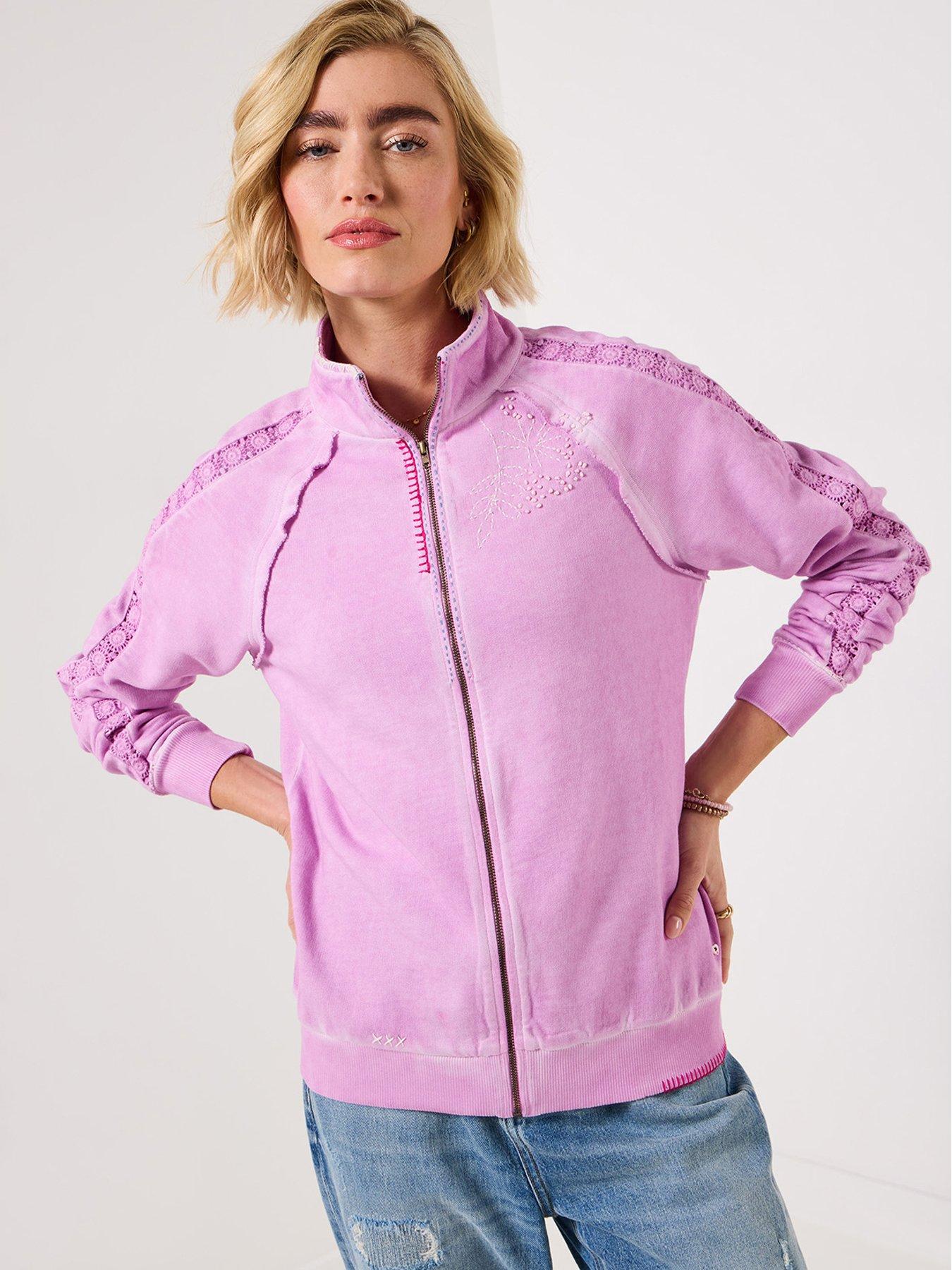 Joe Browns Free Spirit Zip Through Sweatshirt - Pink
