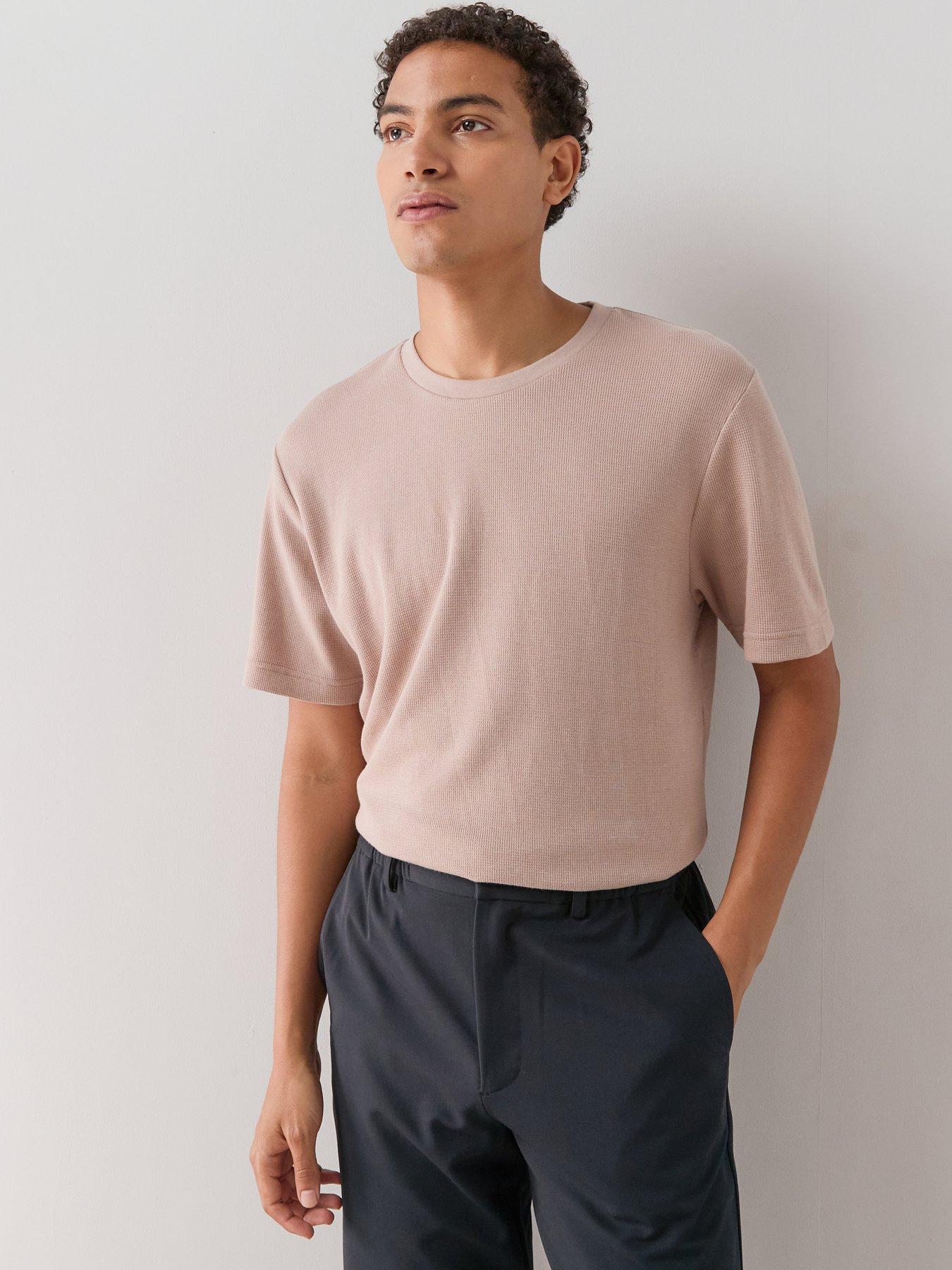 The Very Collection Pure Cotton Waffle Textured T-Shirt - Brown