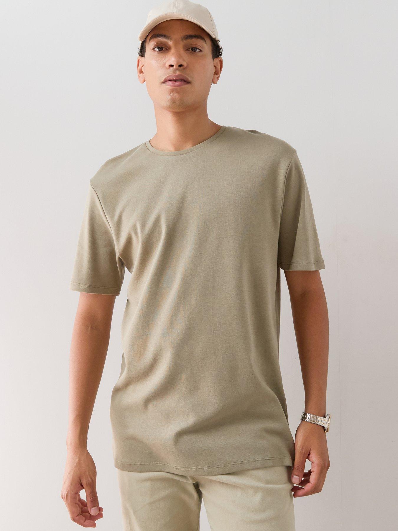 The Very Collection Pure Cotton Smart Slim Fit Cotton T-Shirt - Khaki