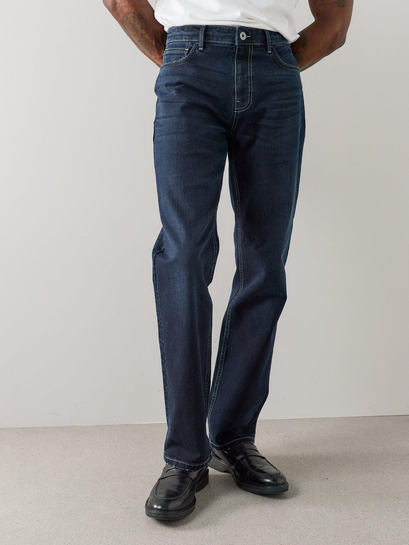 Image 3 of 7 of The Very Collection Straight Fit Jeans With Stretch - Dark Blue