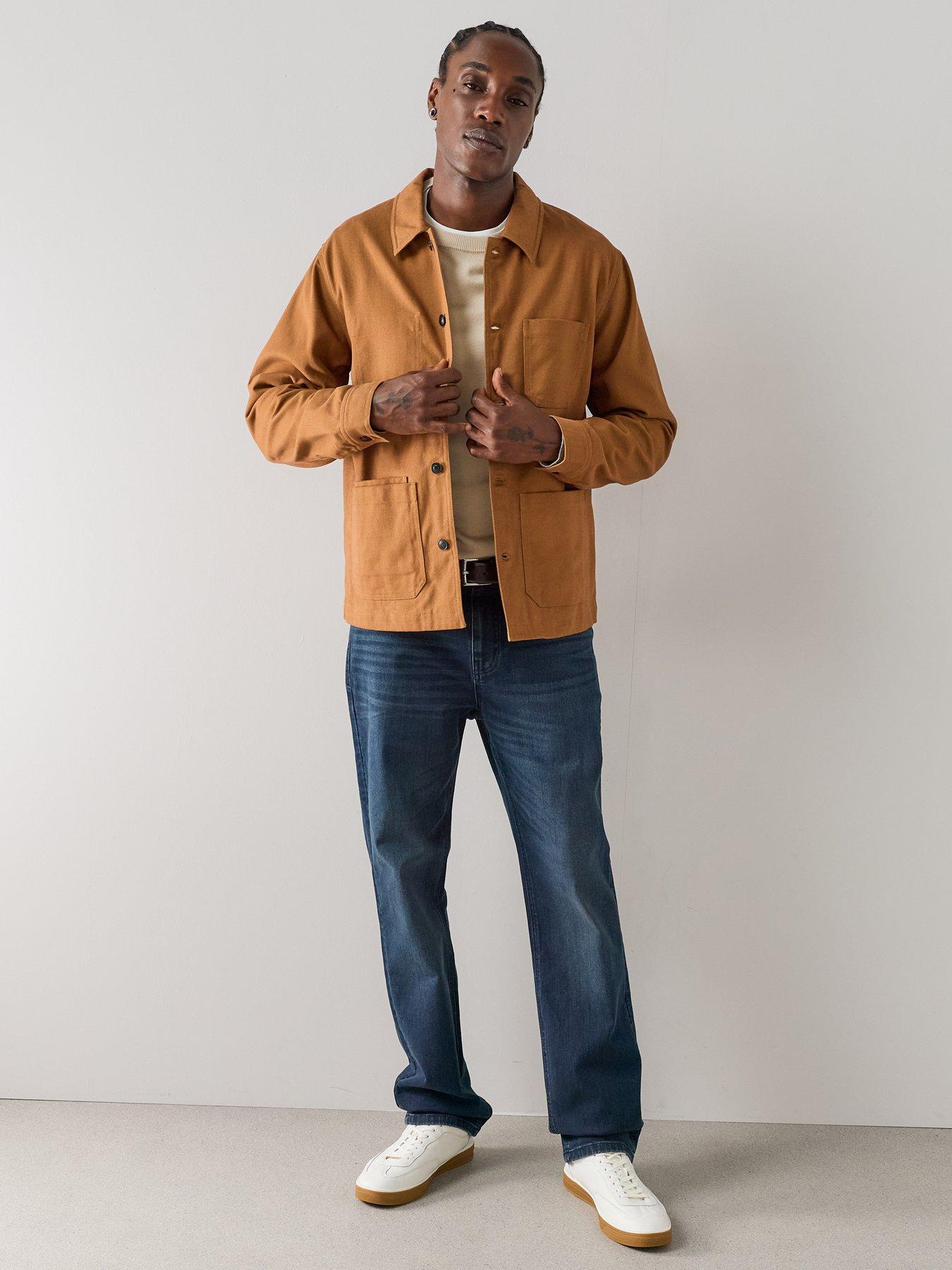 Image 3 of 7 of The Very Collection Straight Leg Jeans With Stretch - Dark Blue