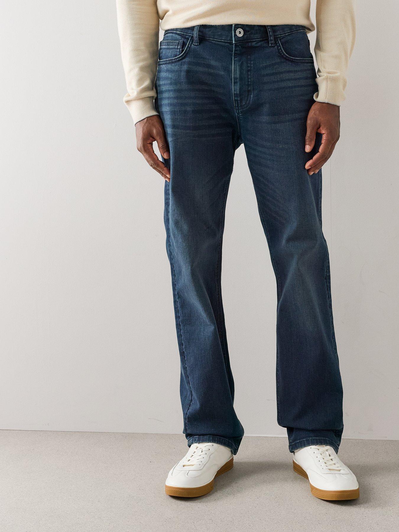 Image 4 of 7 of The Very Collection Straight Leg Jeans With Stretch - Dark Blue