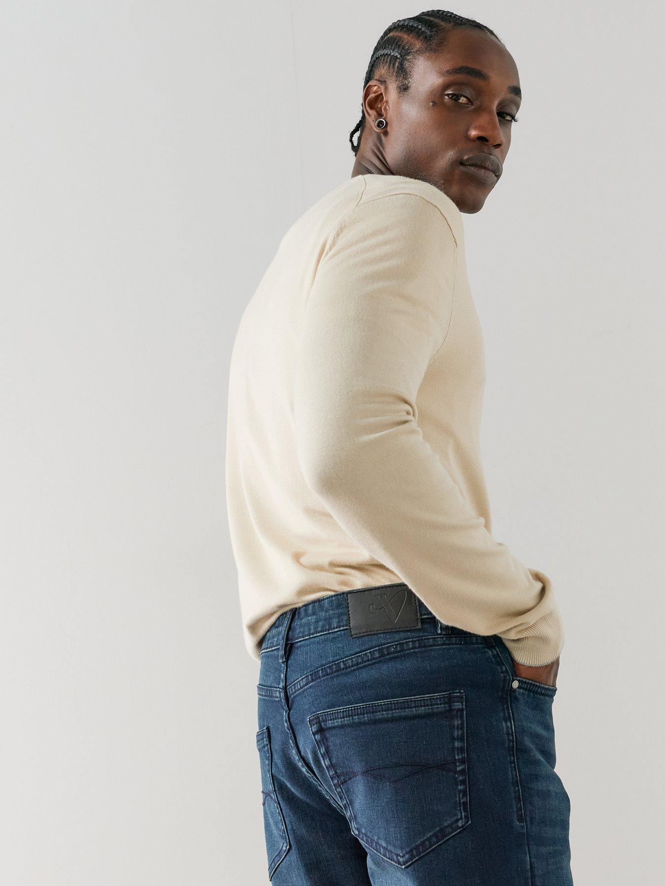 Image 5 of 7 of The Very Collection Straight Leg Jeans With Stretch - Dark Blue