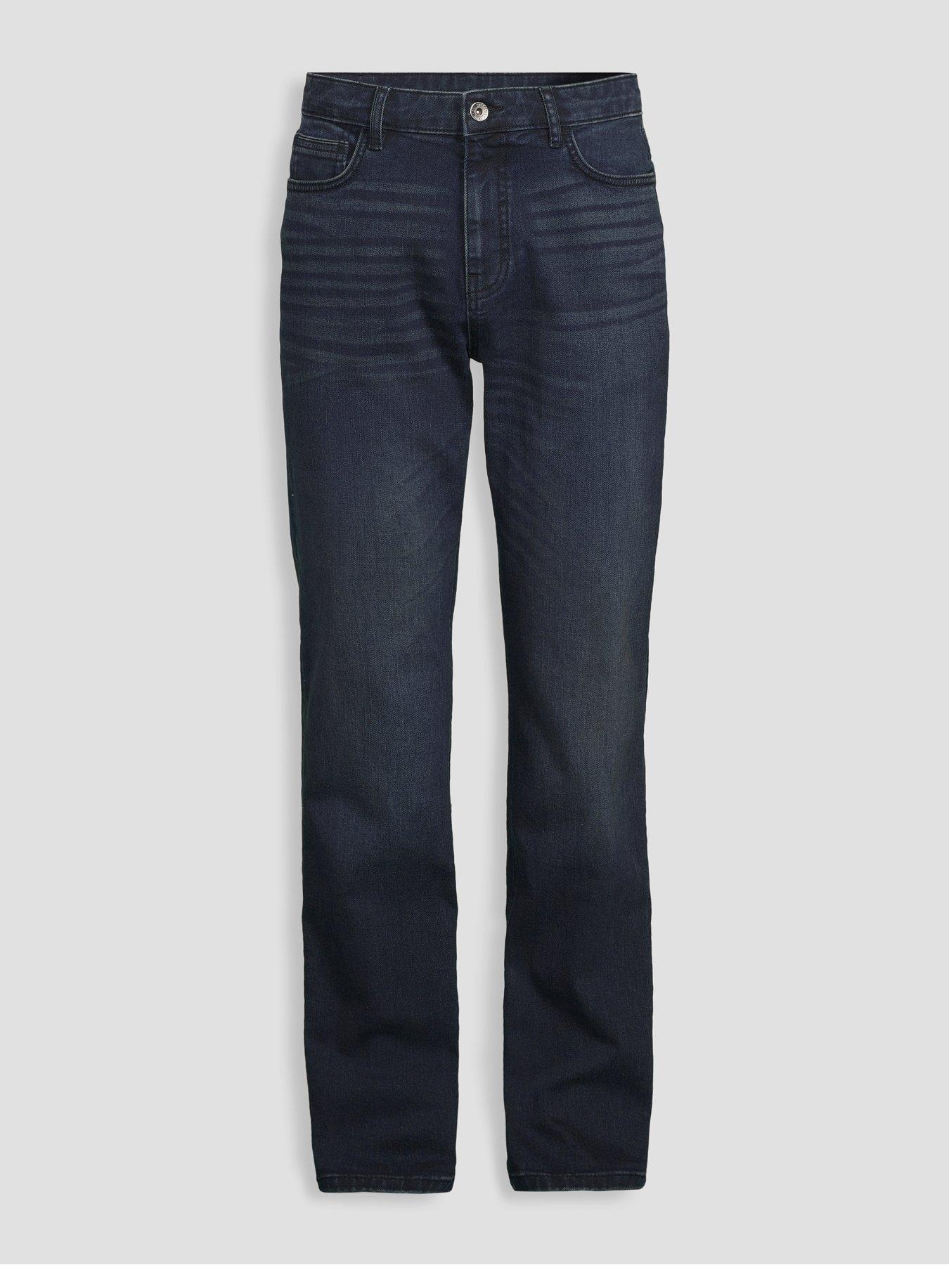 Image 7 of 7 of The Very Collection Straight Leg Jeans With Stretch - Dark Blue