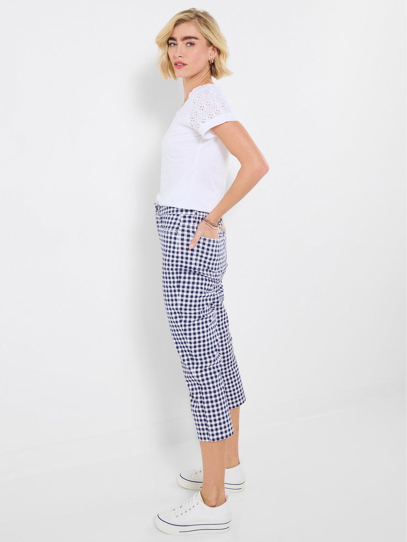 Image 3 of 5 of Joe Browns Penelope Gingham Capri Pants - Blue
