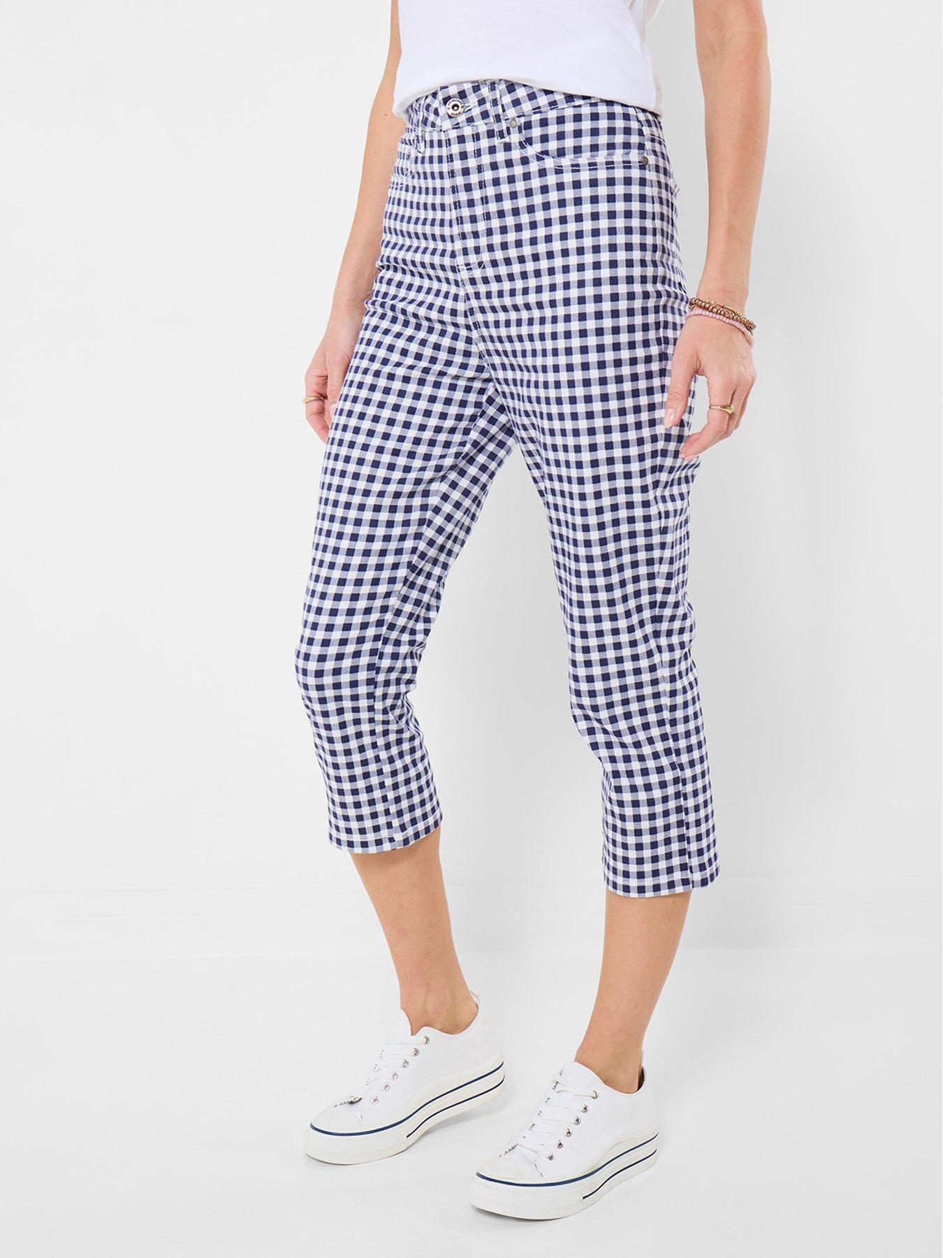 Image 4 of 5 of Joe Browns Penelope Gingham Capri Pants - Blue