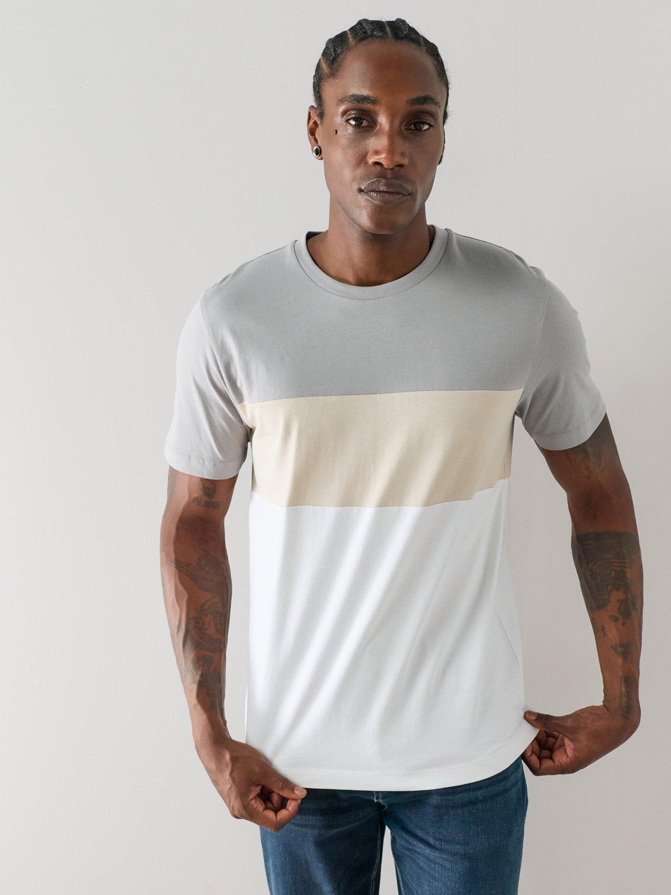 The Very Collection Cut And Sew T-Shirt - White/Beige