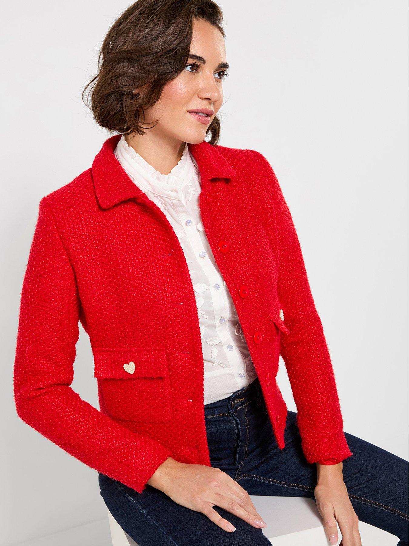  image of joe-browns-all-heart-boucle-jacket-red