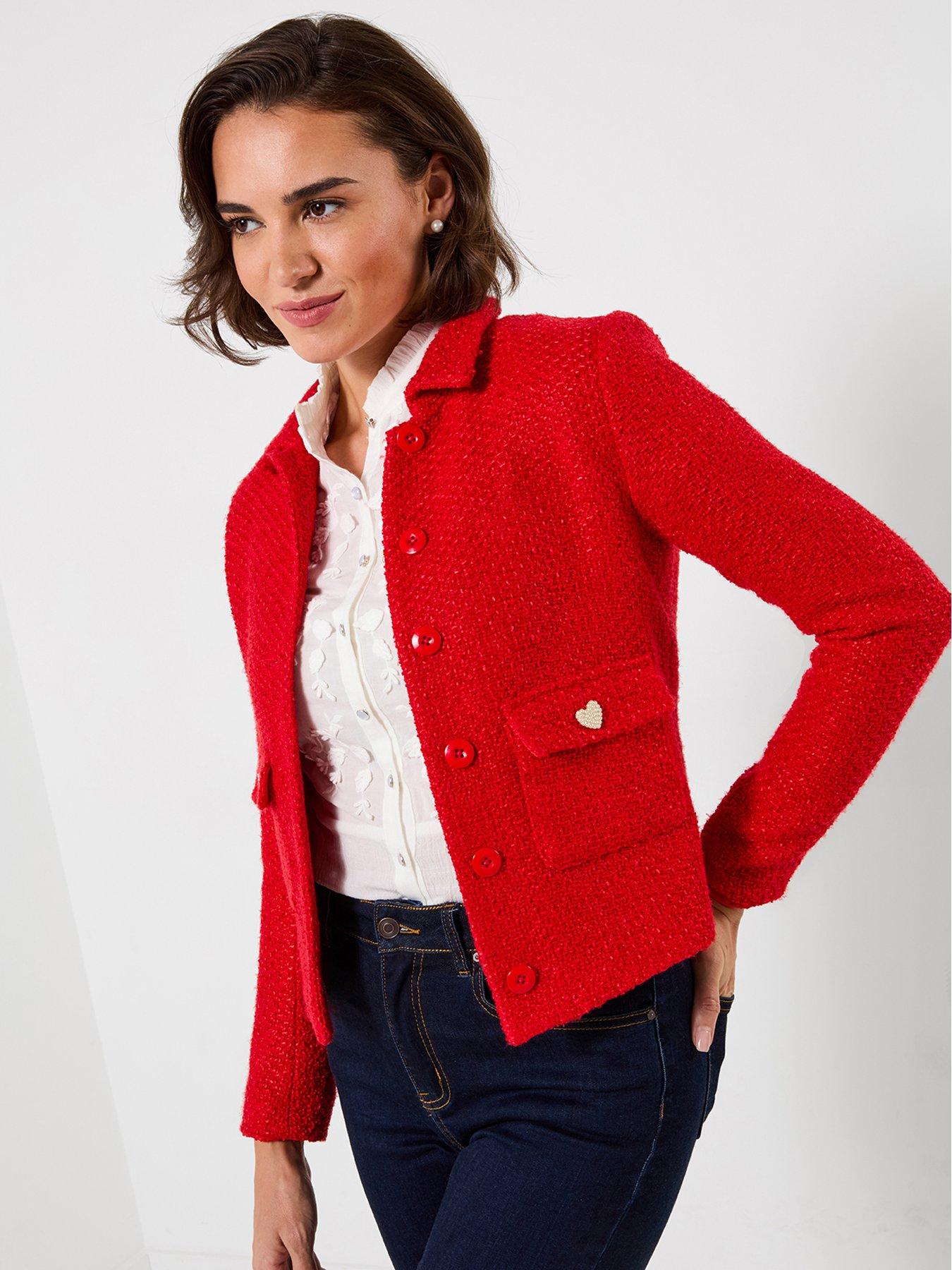  image of joe-browns-all-heart-boucle-jacket-red