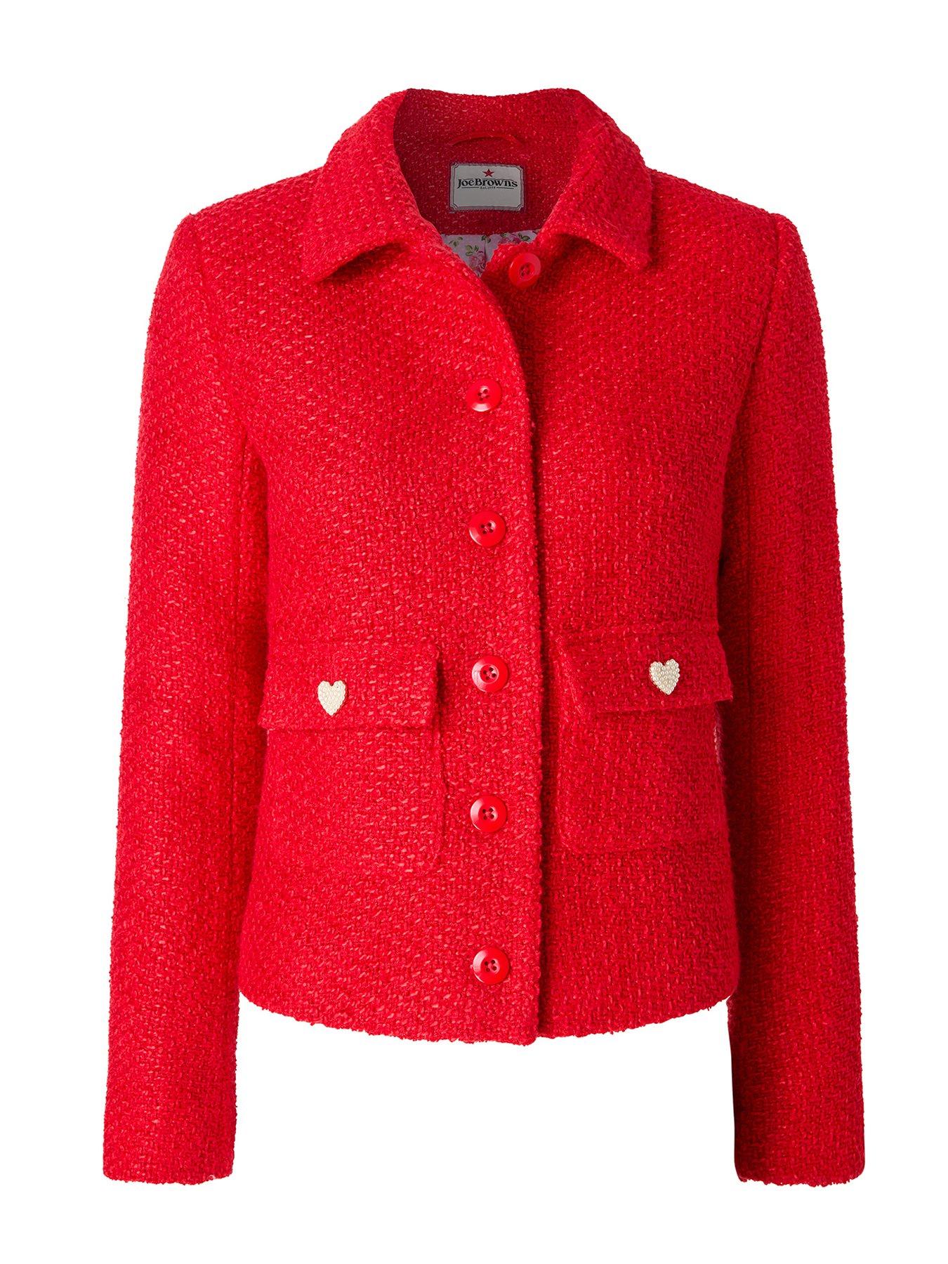  image of joe-browns-all-heart-boucle-jacket-red