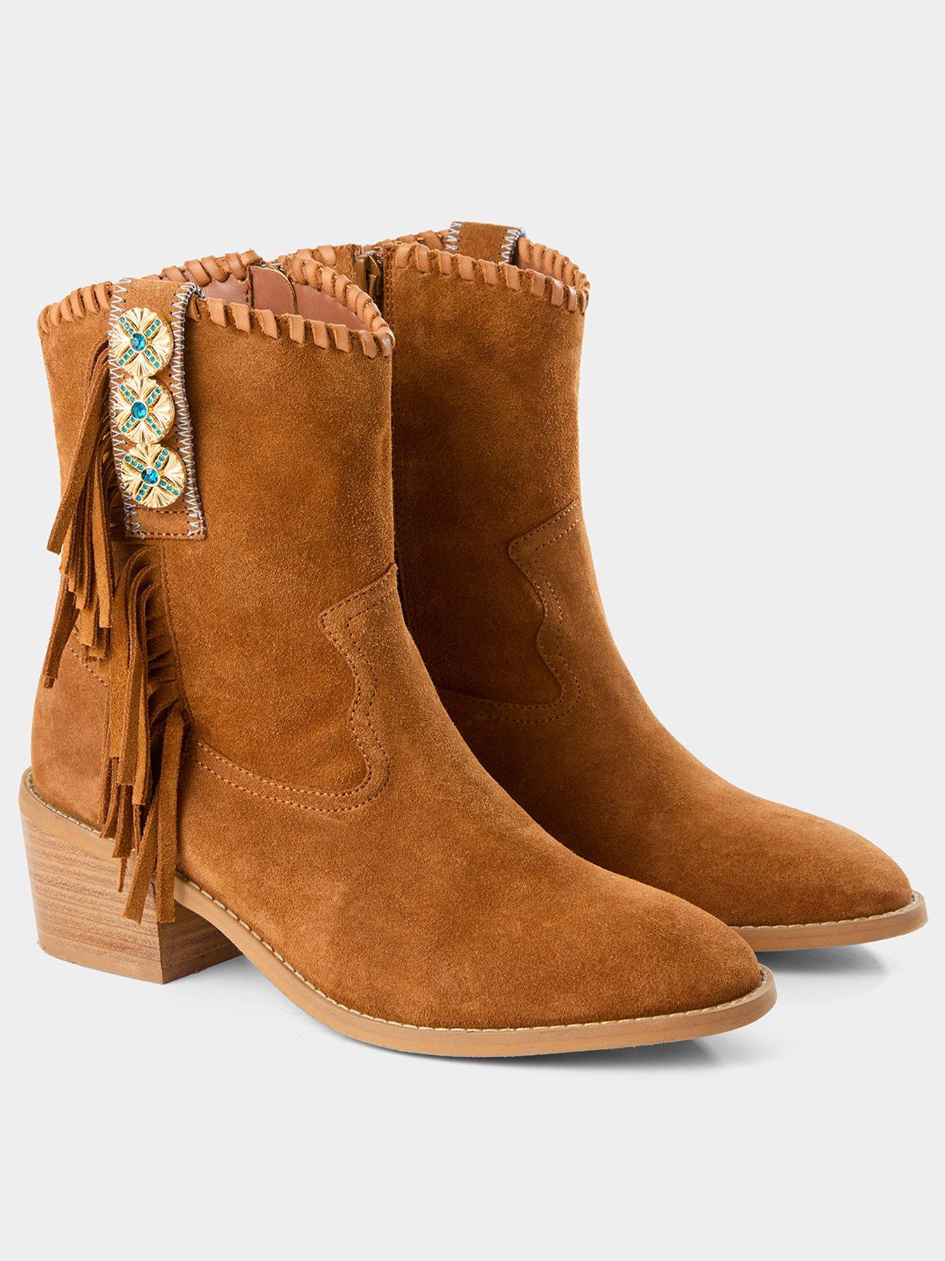 Image 3 of 6 of Joe Browns Montana Fringed Suede Boots - Brown