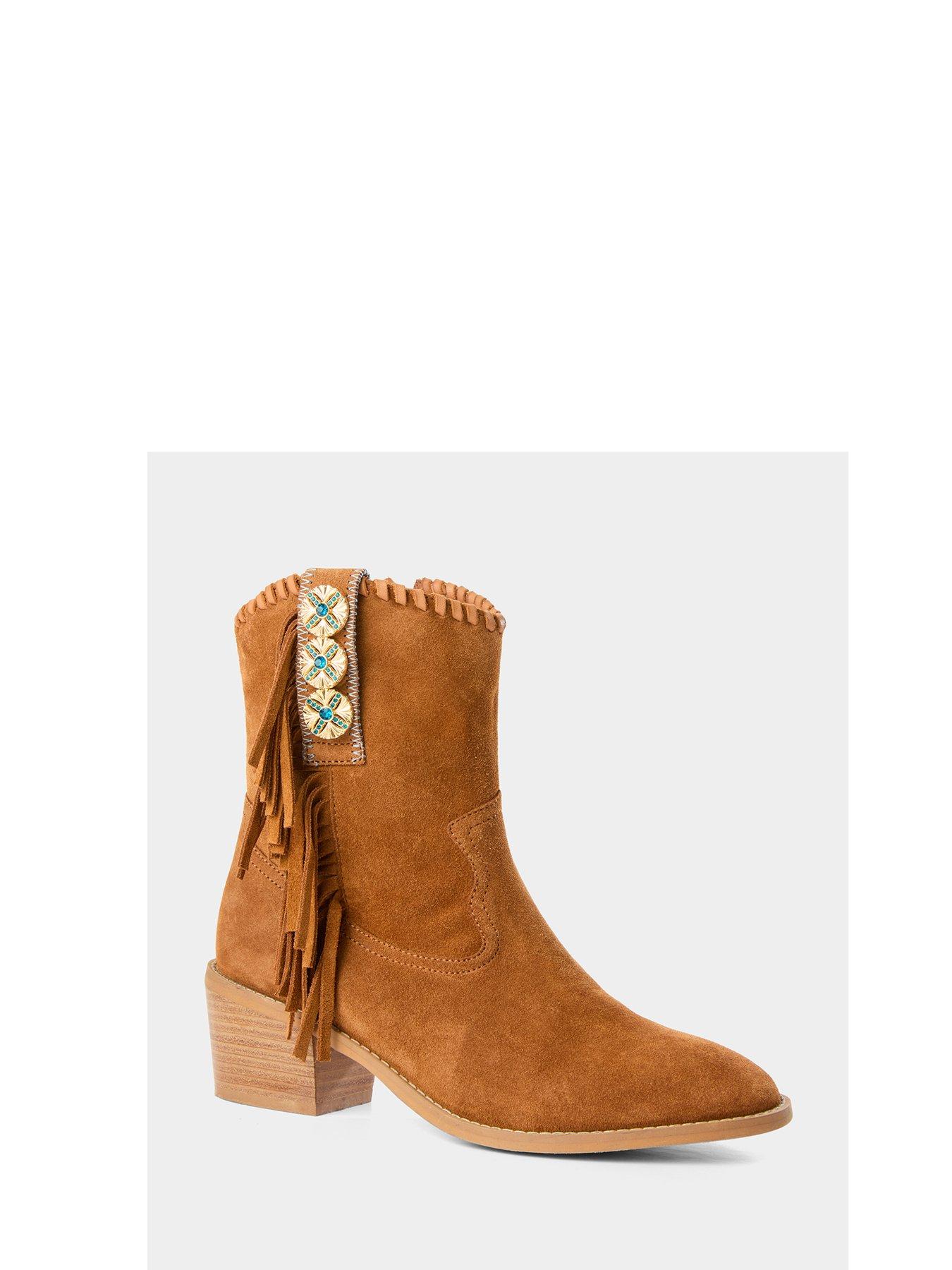 Image 6 of 6 of Joe Browns Montana Fringed Suede Boots - Brown