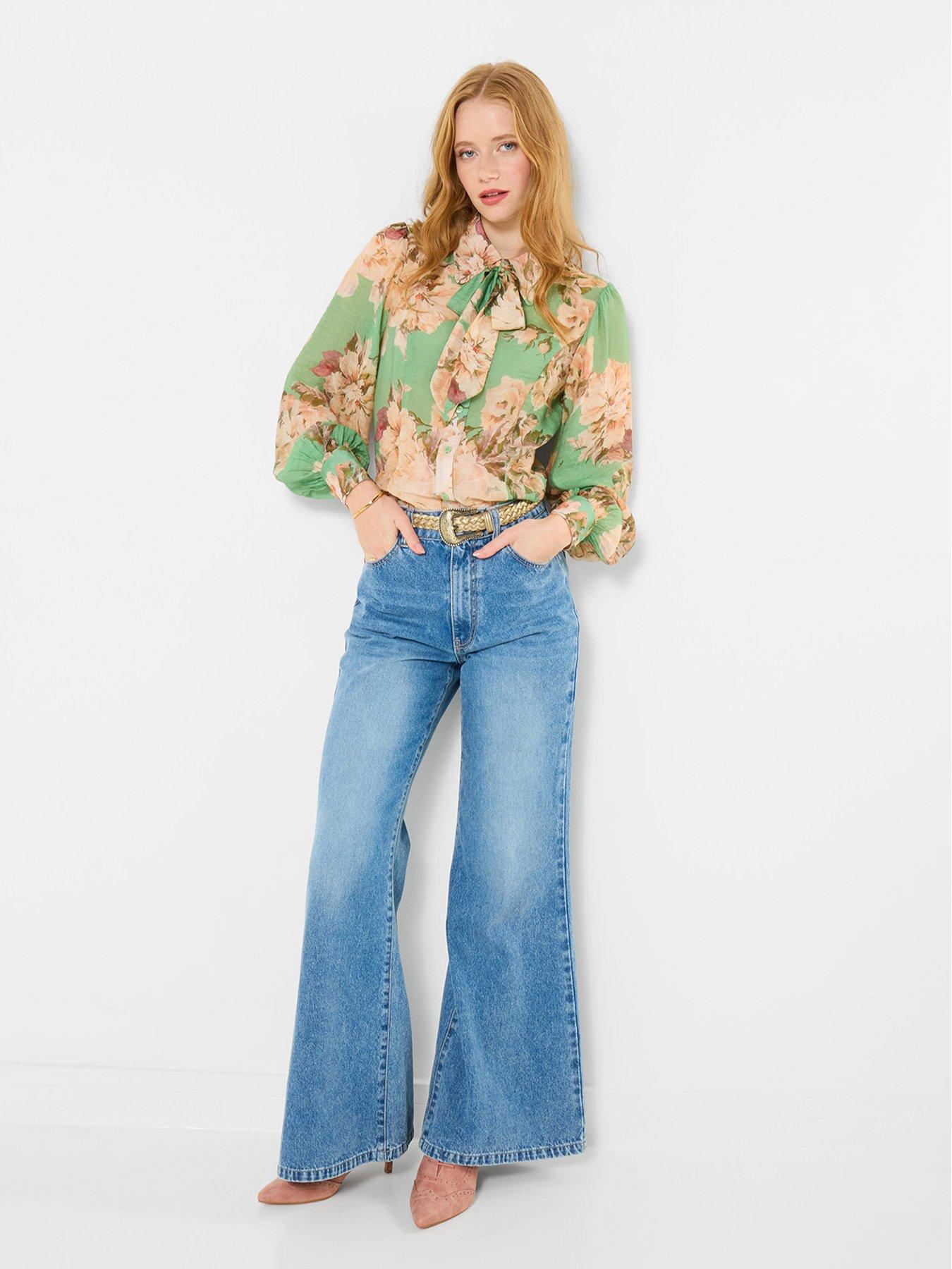 Joe Browns Olivia Printed Blouse With Detachable Tie - Green
