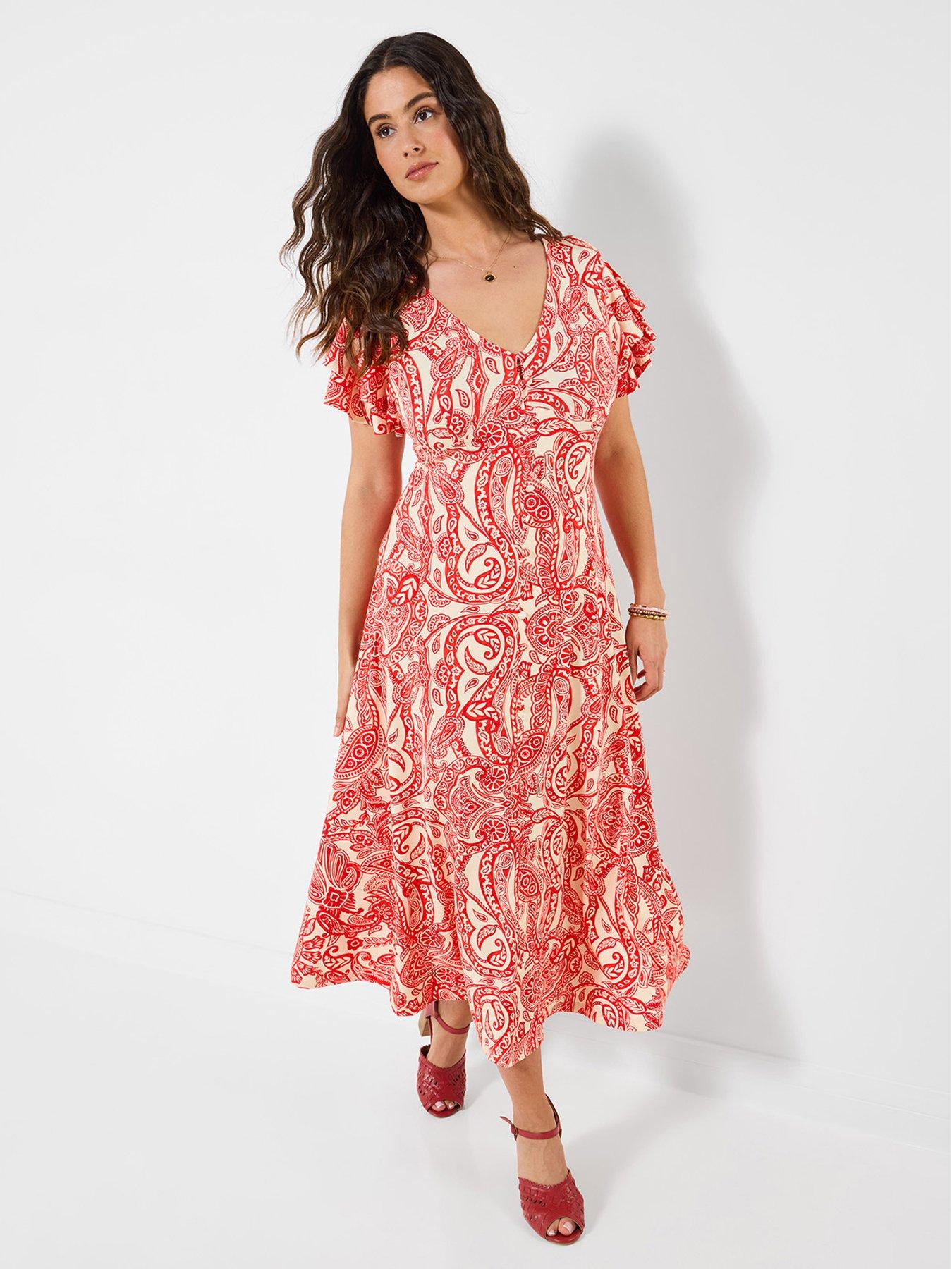 Joe Browns Orla Printed Jersey Dress - Red