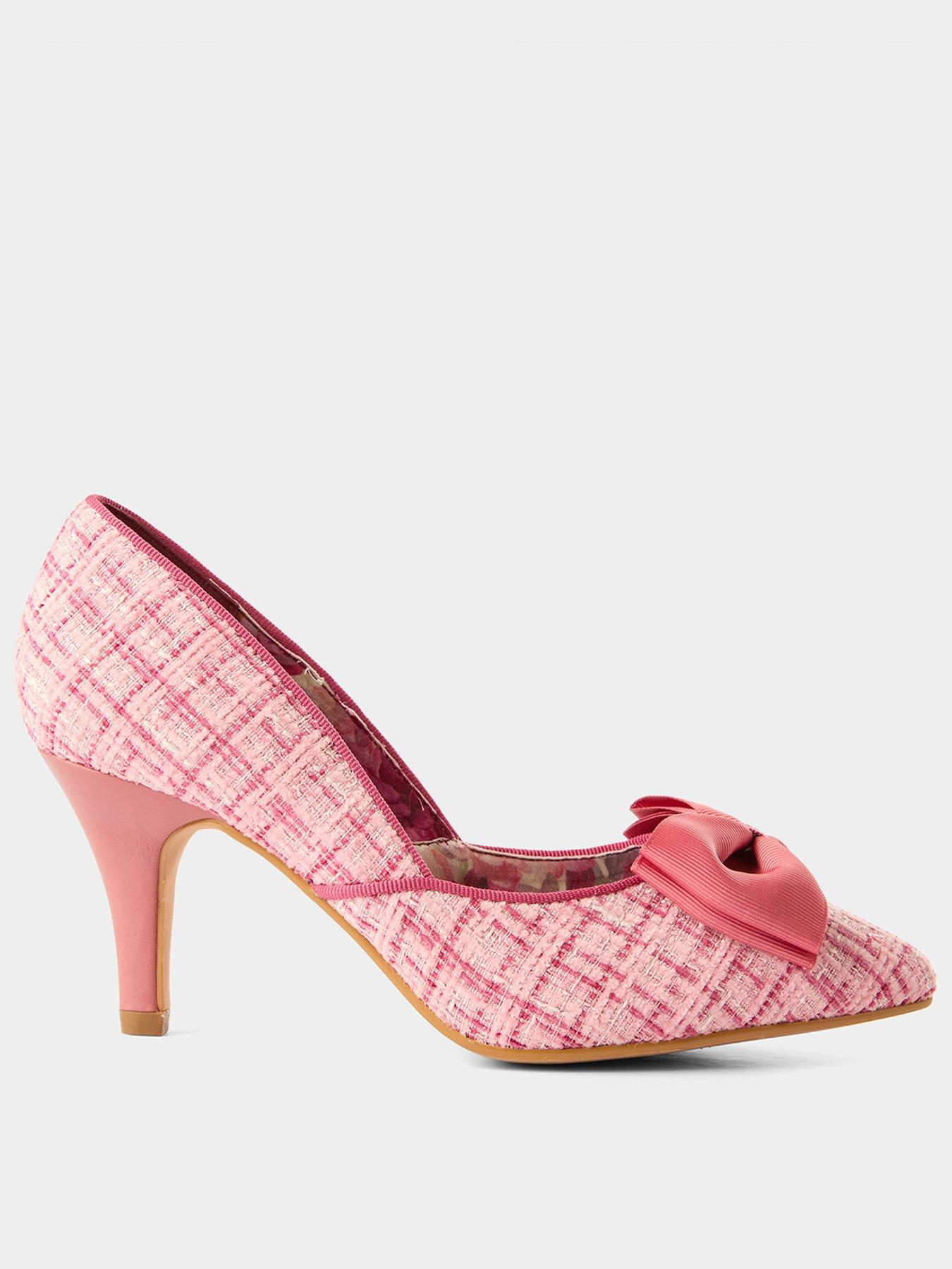 Joe Browns Margot Tweedy Bow Shoes - Pink