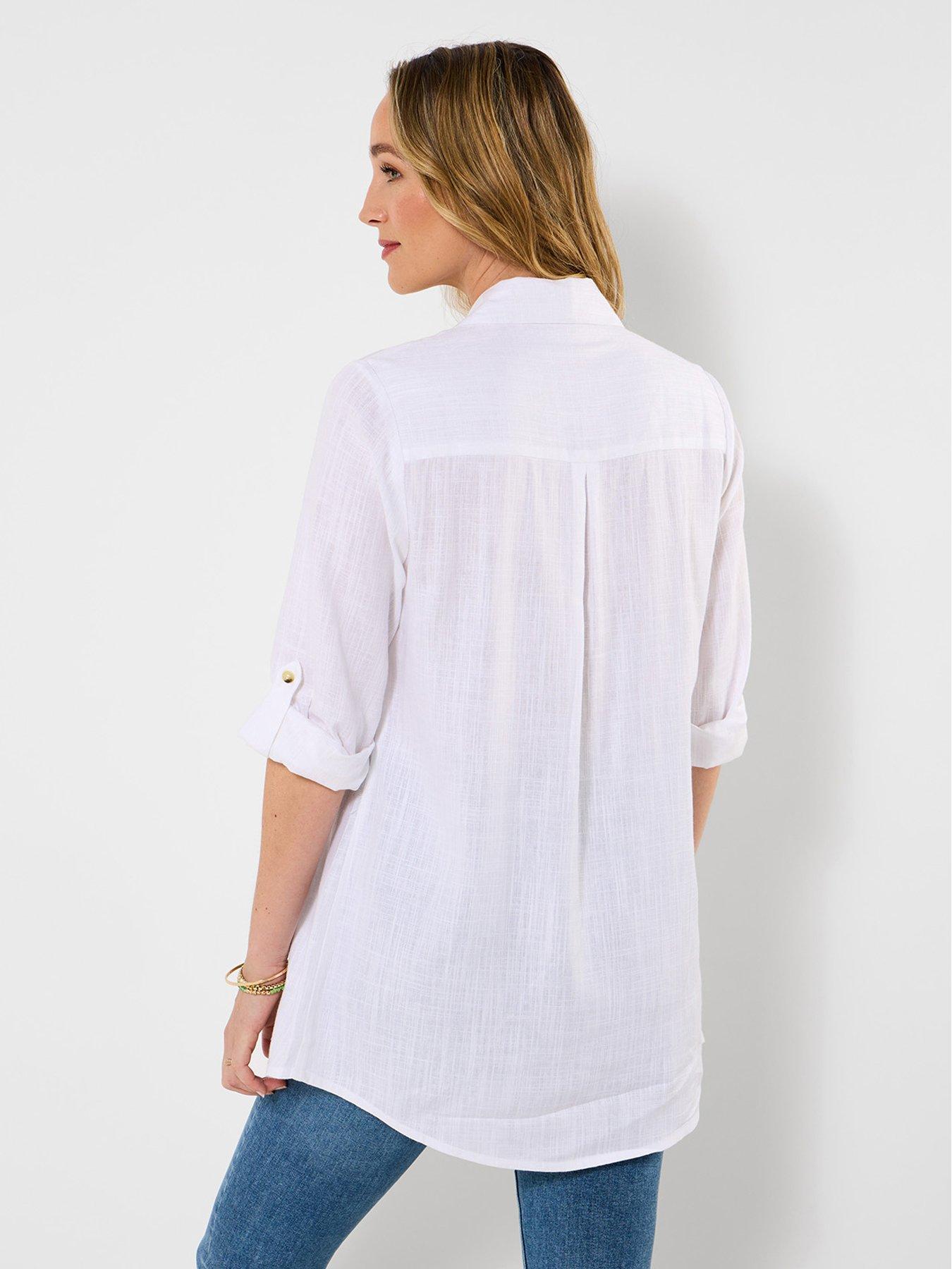  image of joe-browns-linen-blend-longline-blouse-white