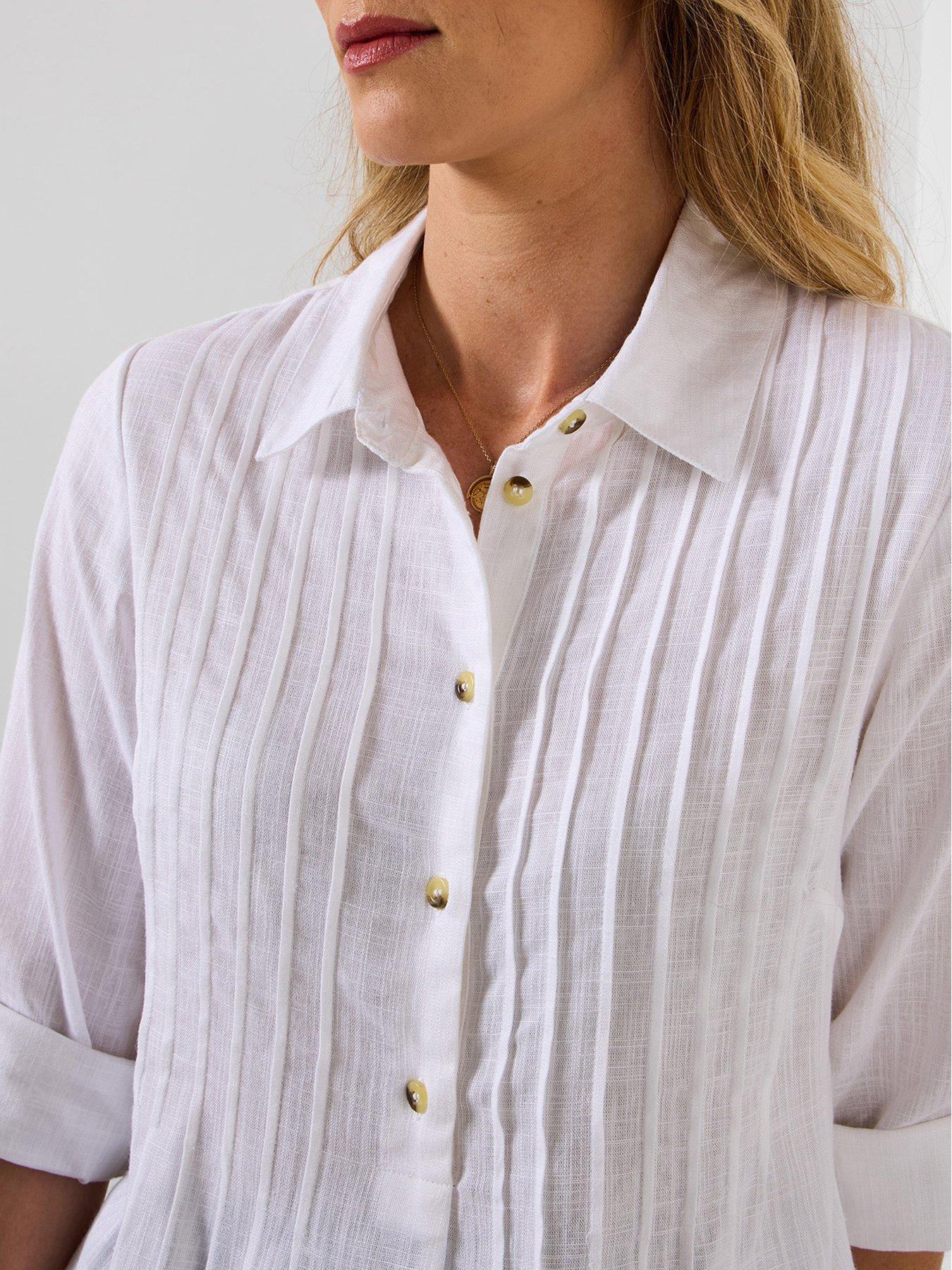  image of joe-browns-linen-blend-longline-blouse-white