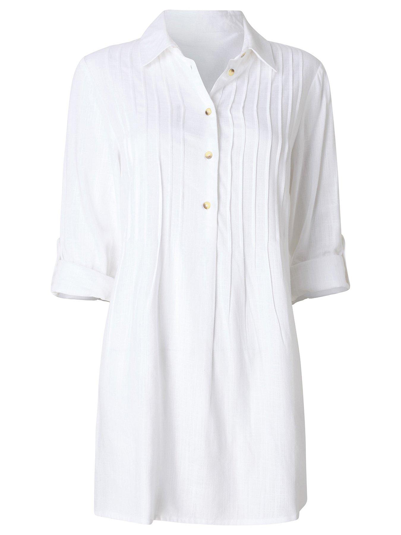  image of joe-browns-linen-blend-longline-blouse-white