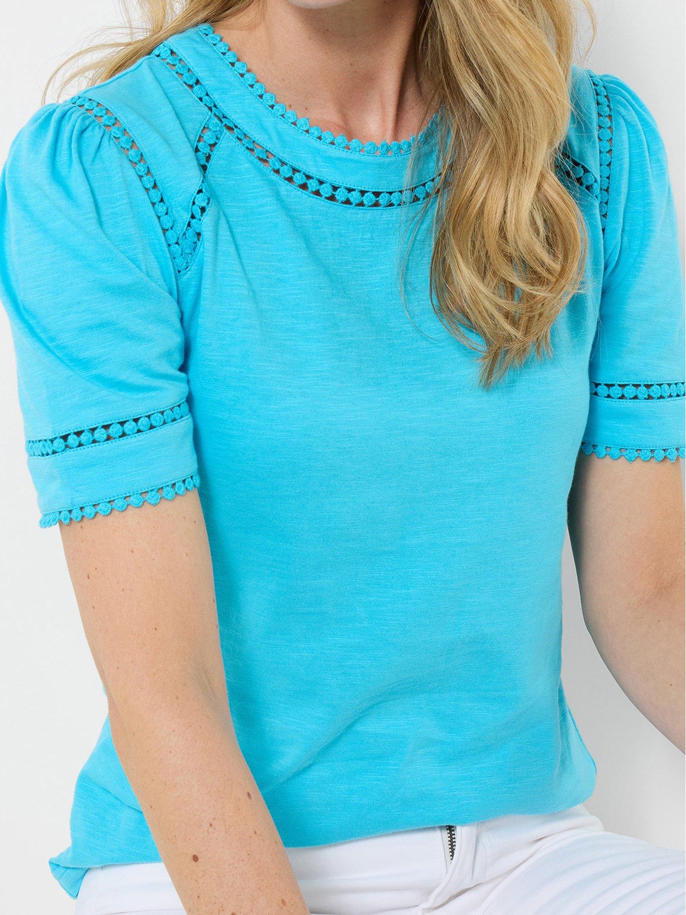 Image 4 of 5 of Joe Browns Flora Trim Insert T-Shirt - Blue