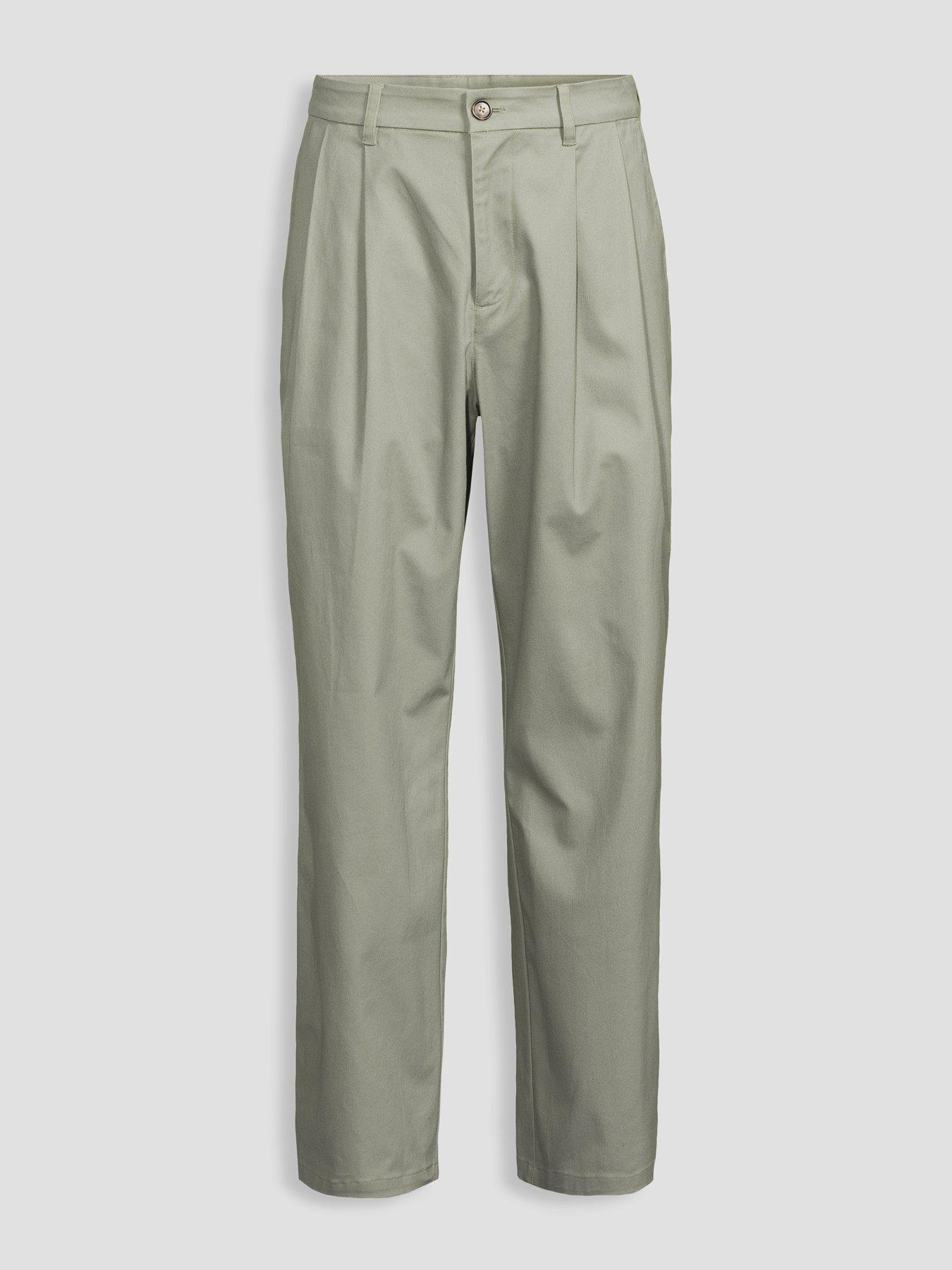 Image 7 of 7 of The Very Collection Double Pleated Cotton Rich Tapered Fit Trousers - Sage&nbsp;Green