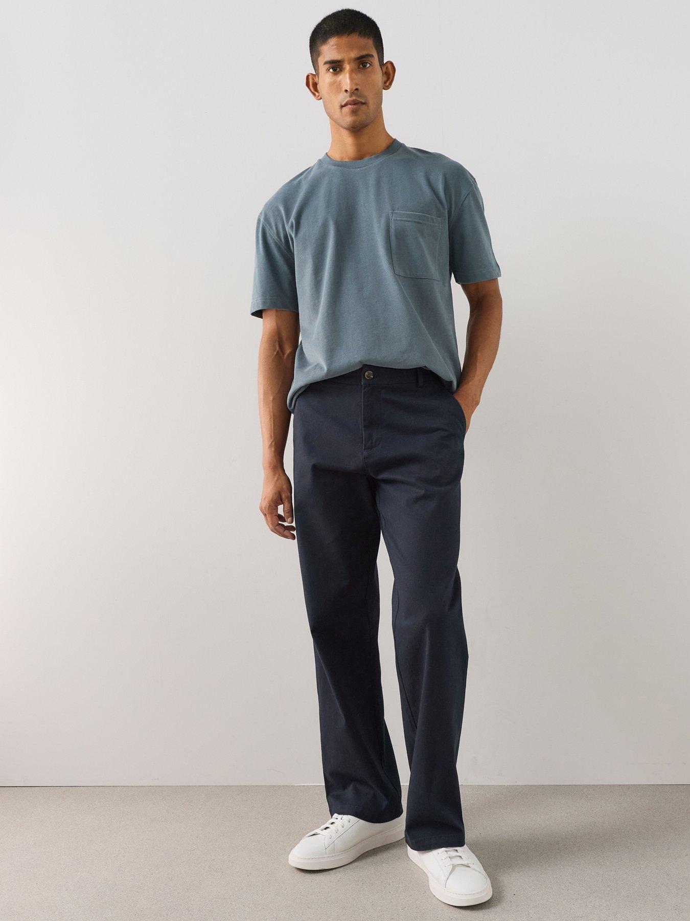 The Very Collection Loose Fit Cotton Rich Chino Trousers With Stretch - Navy