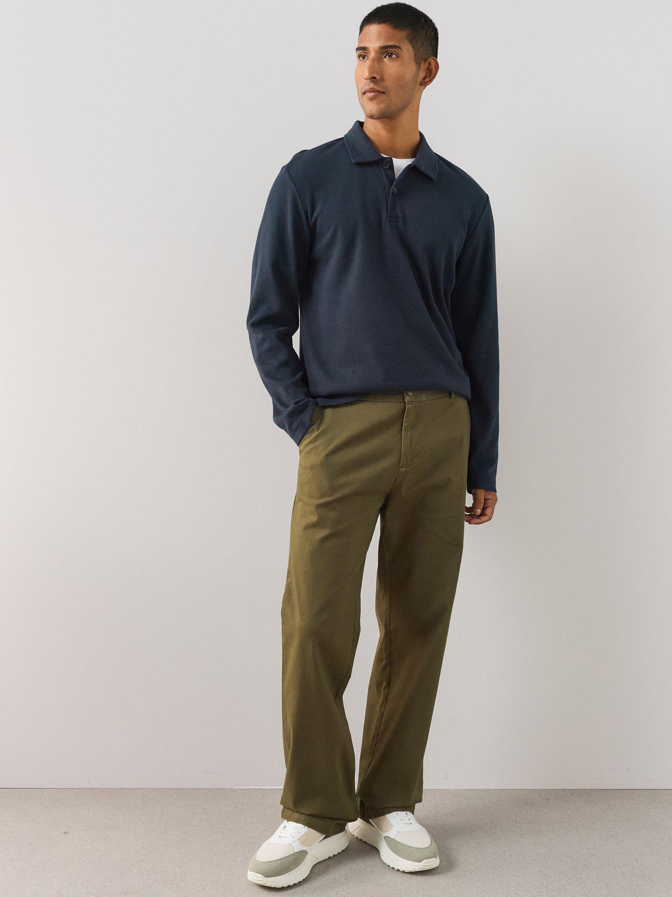 The Very Collection Loose Fit Cotton Rich Chino Trousers With Stretch - Khaki