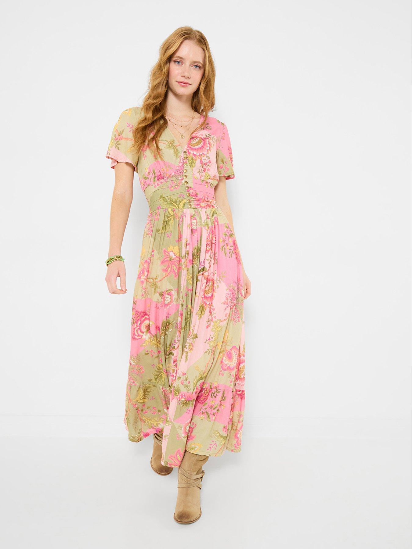 stillFront image of joe-browns-prettiest-patchwork-print-dress-green
