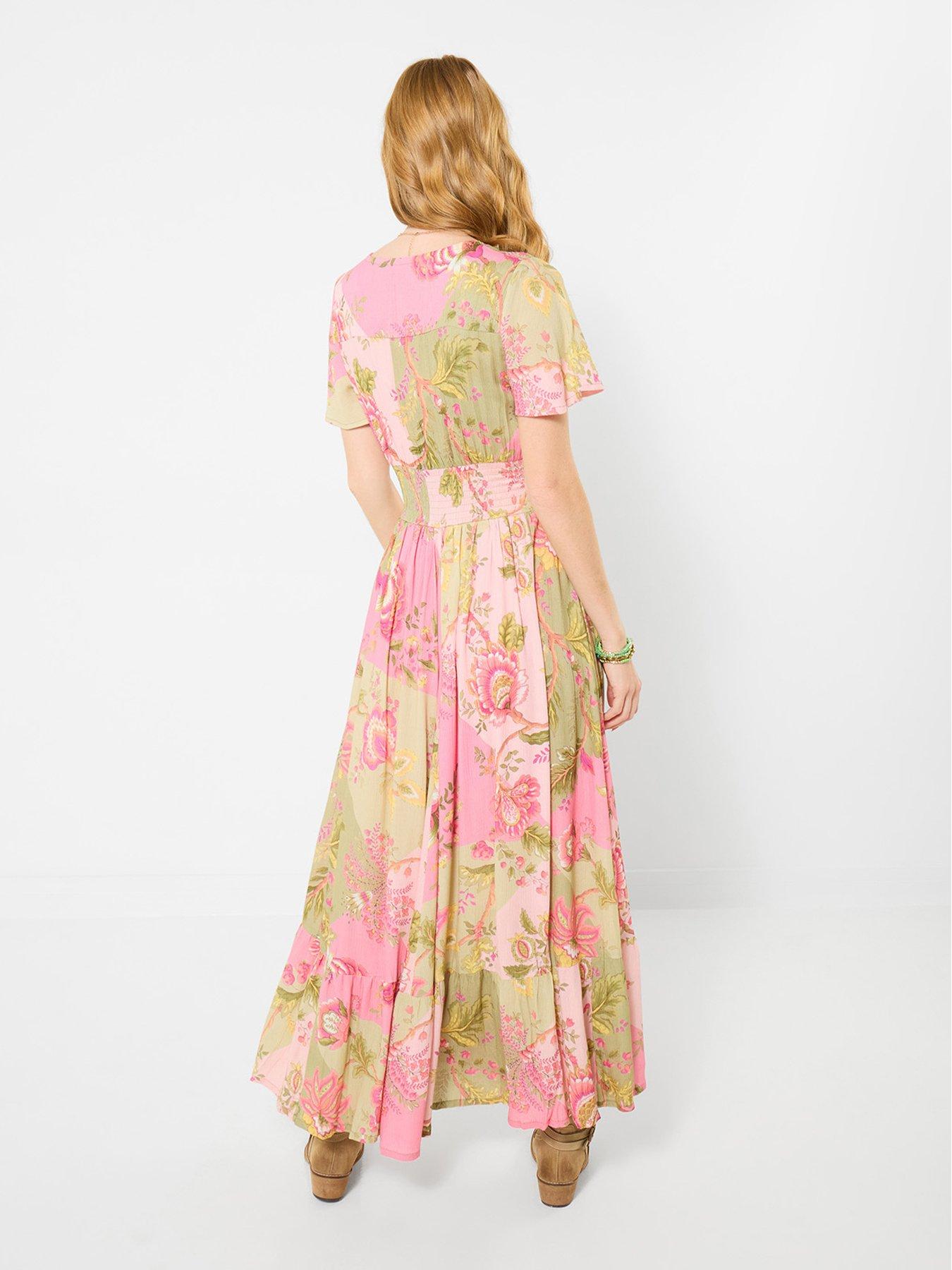  image of joe-browns-prettiest-patchwork-print-dress-green