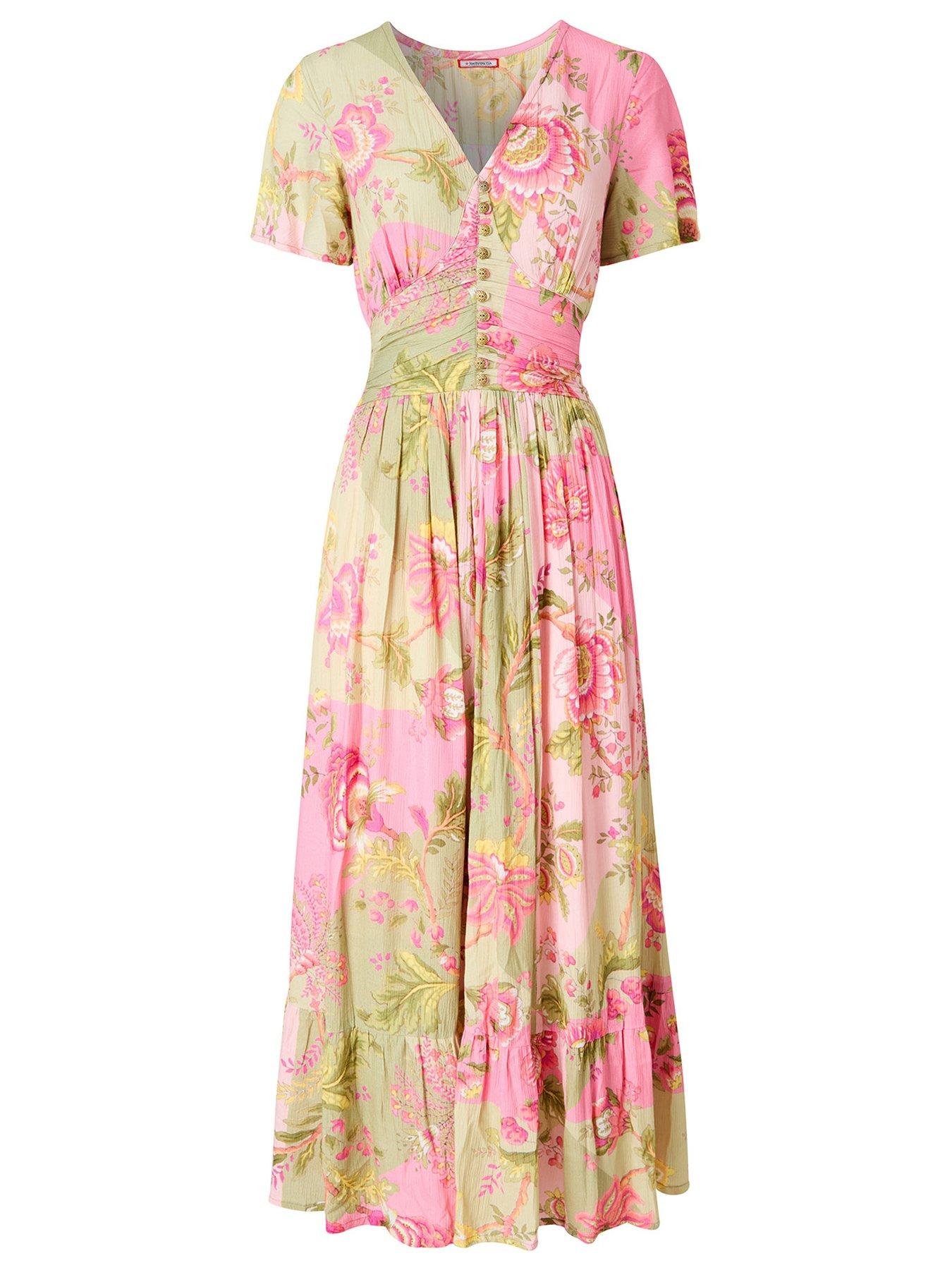  image of joe-browns-prettiest-patchwork-print-dress-green