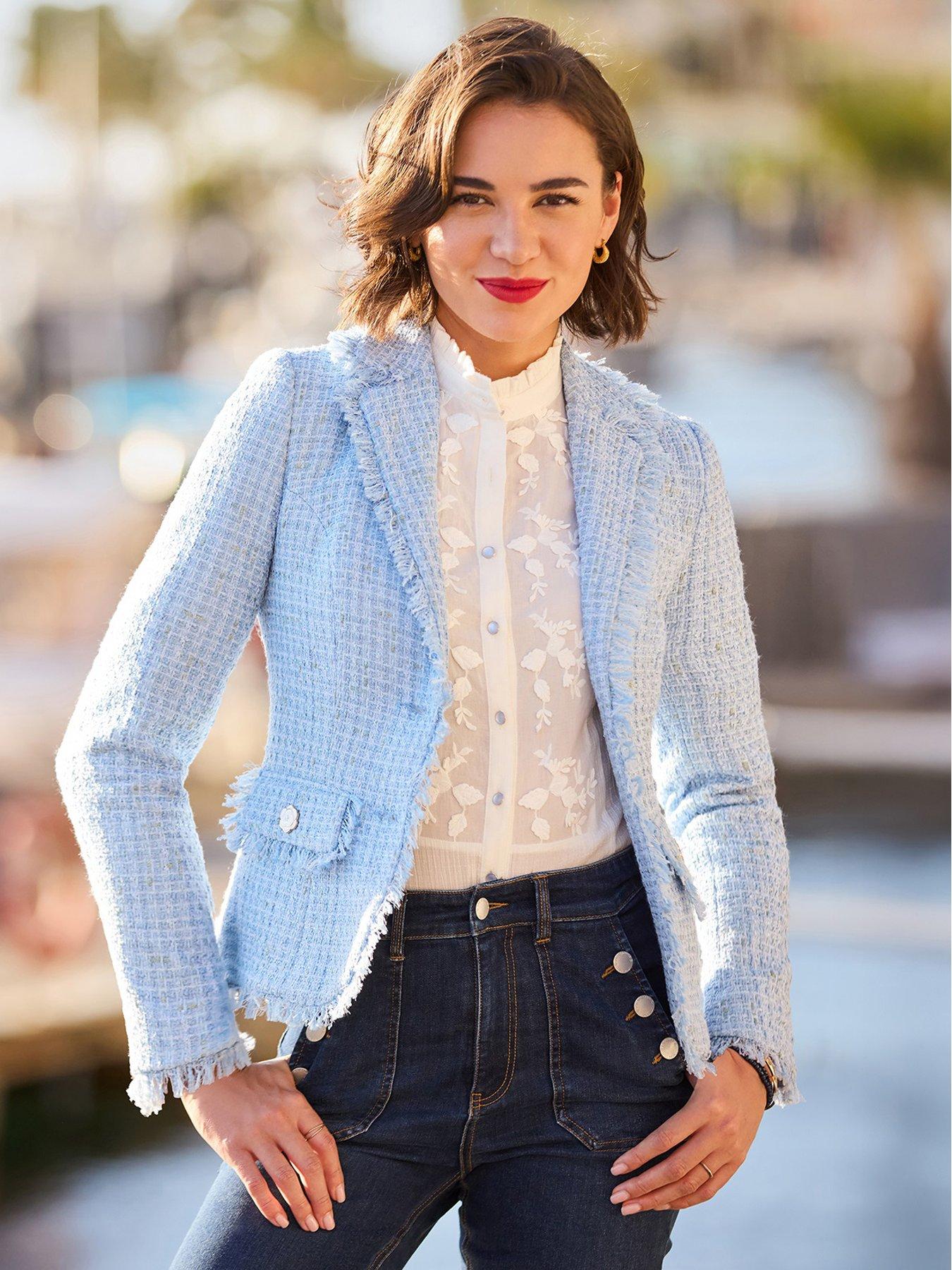  image of joe-browns-lets-do-lunch-boucle-jacket-blue