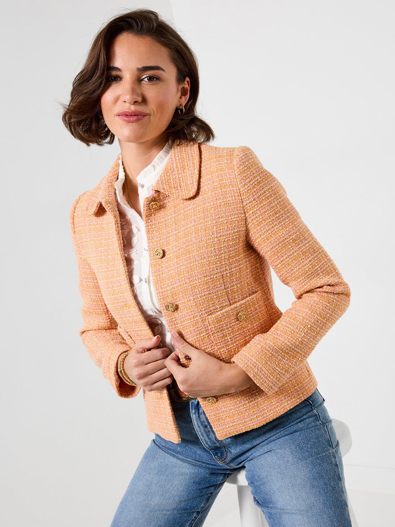 Image 1 of 6 of Joe Browns Perfect Summer Boucle Jacket - Orange