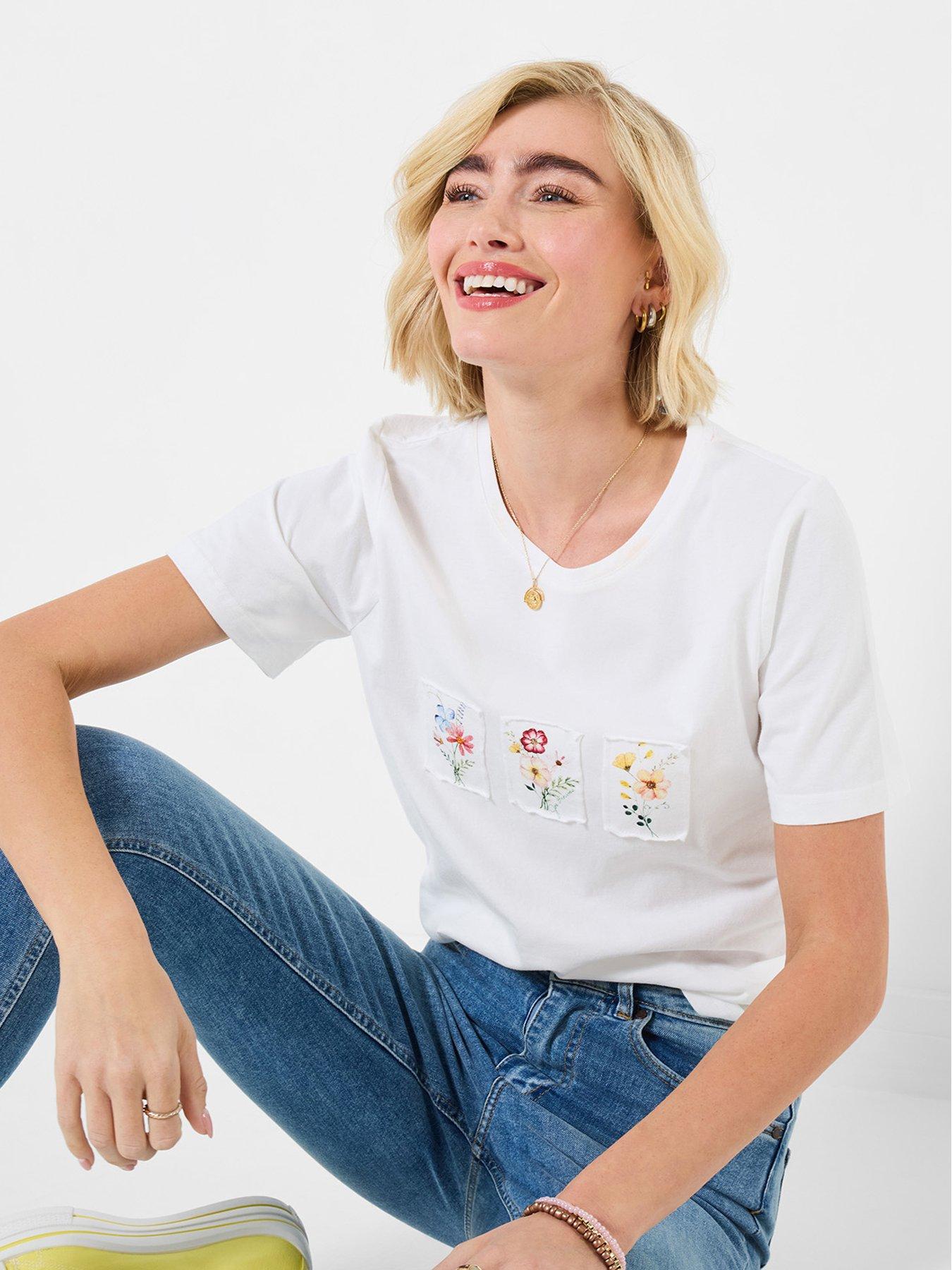 Joe Browns Flower Patch Graphic T-Shirt - White