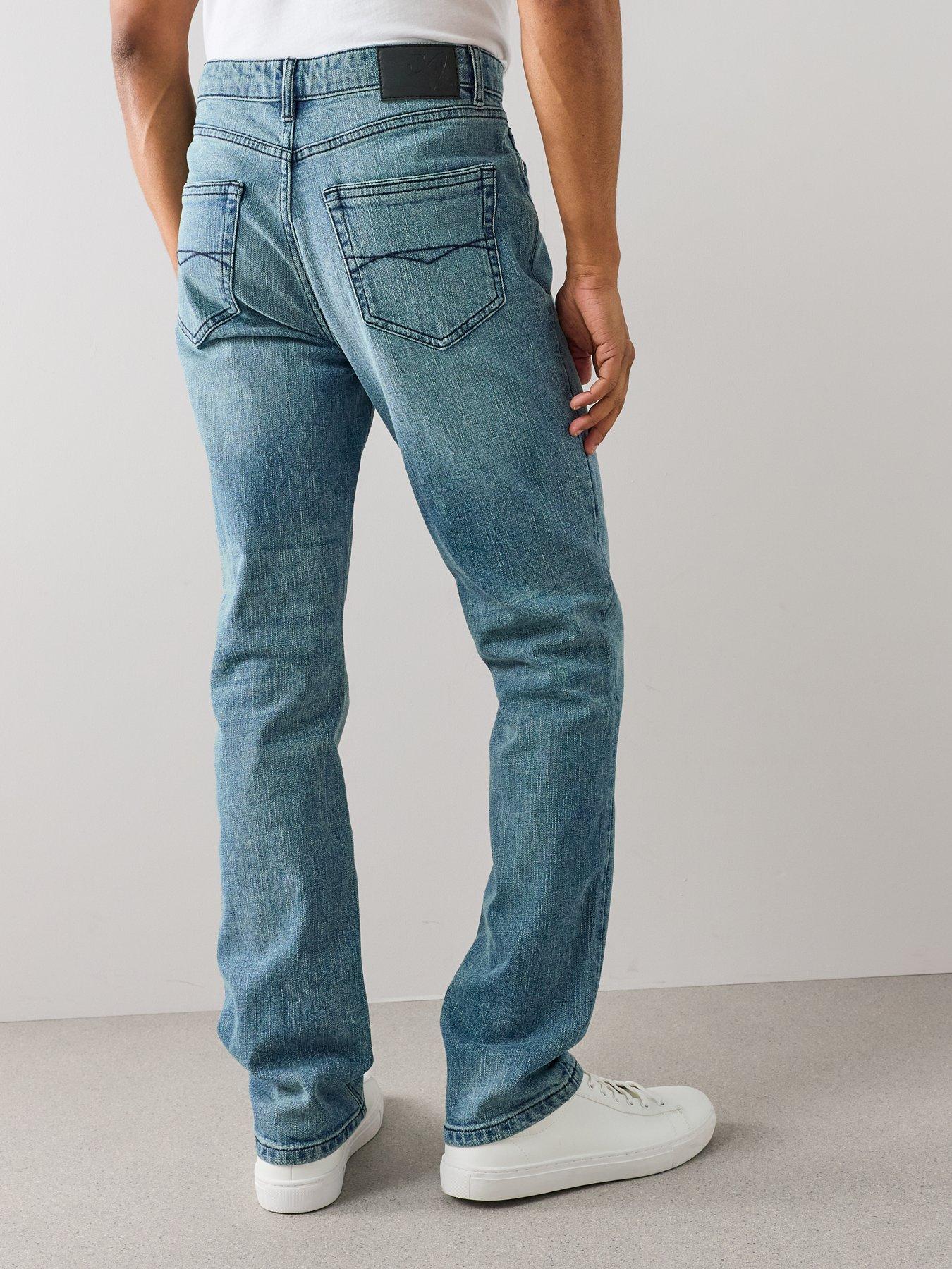 Image 2 of 7 of The Very Collection Cross Hatch Slim Fit Jeans - Light Blue Wash
