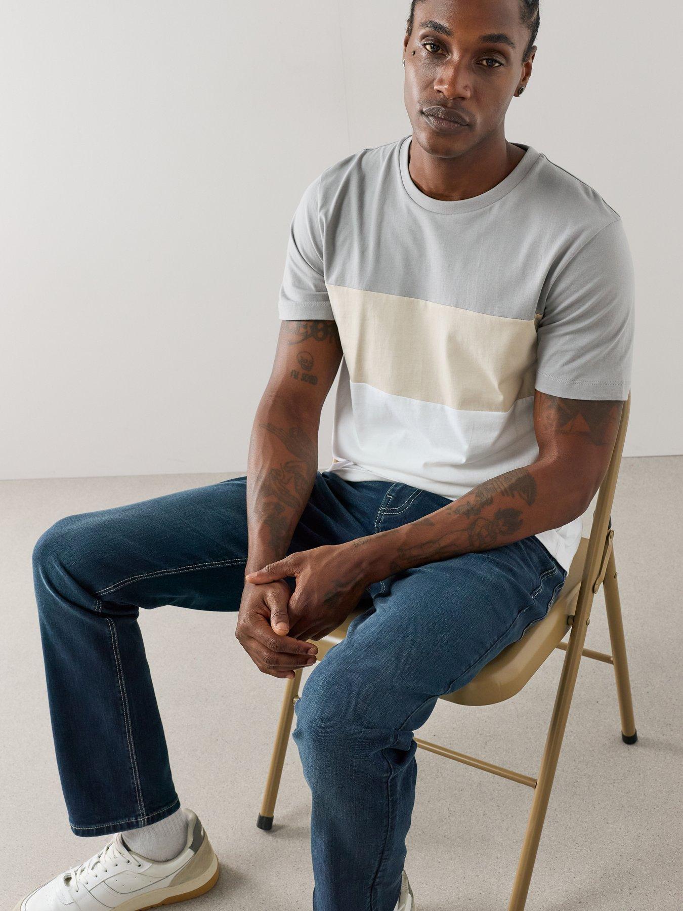 Image 5 of 7 of The Very Collection Contrast Stitch Slim Fit Jeans - Blue Black