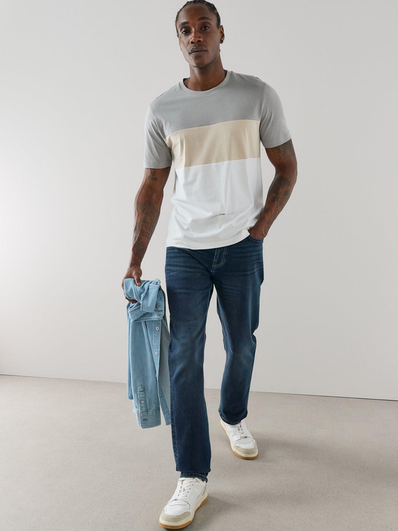Image 6 of 7 of The Very Collection Contrast Stitch Slim Fit Jeans - Blue Black