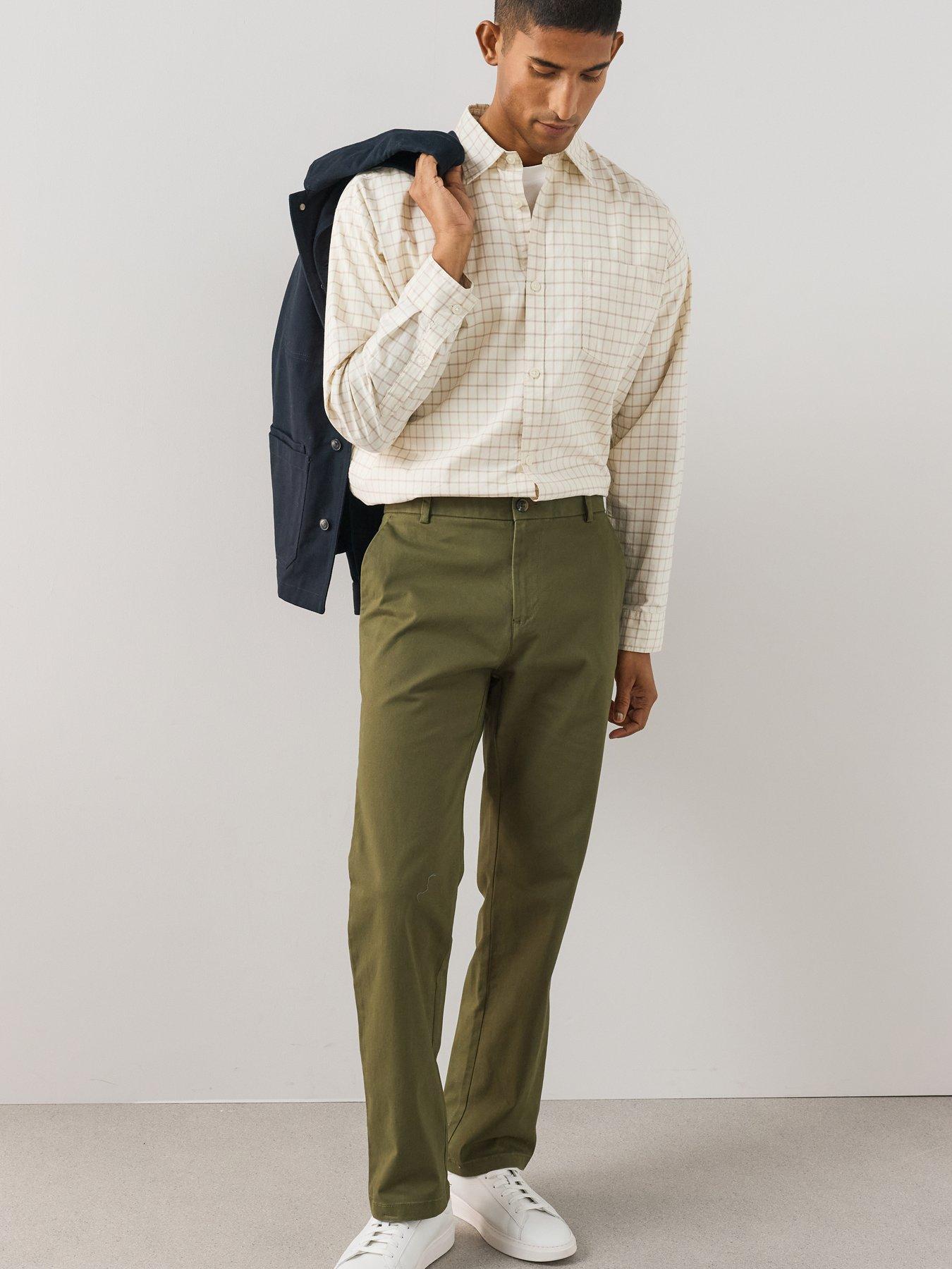 Image 3 of 7 of The Very Collection Straight Stretch Cotton Rich Chino Trousers - Khaki