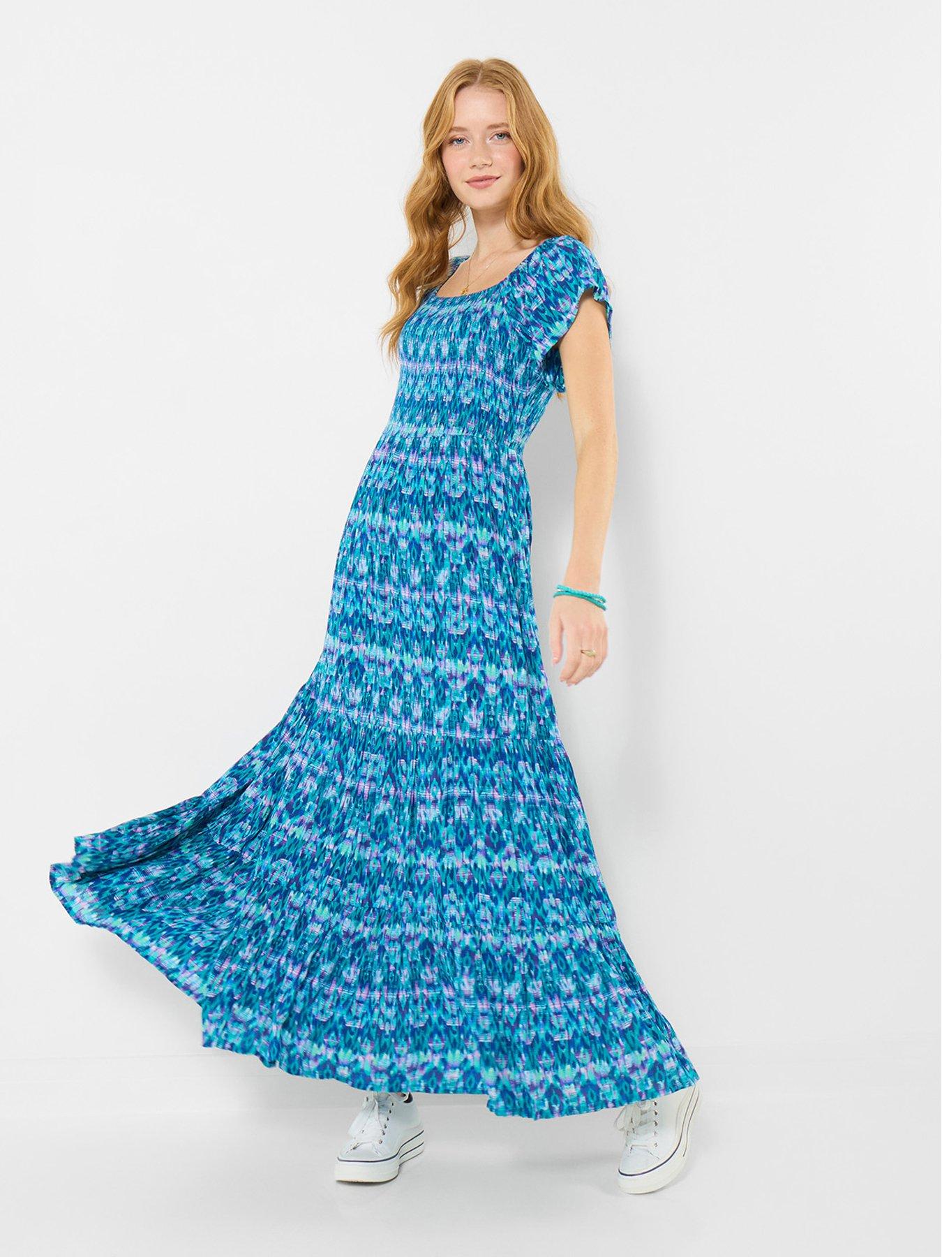 Joe Browns Beach Boutique Crinkle Dress - Blue