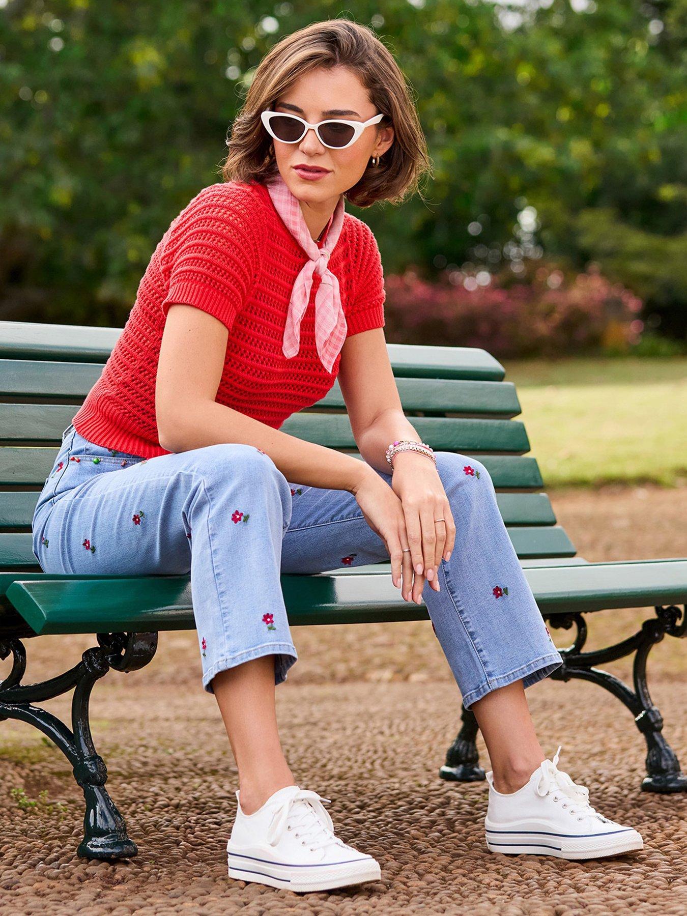 Image 5 of 6 of Joe Browns Dita Open Knit Short Sleeve Jumper - Red