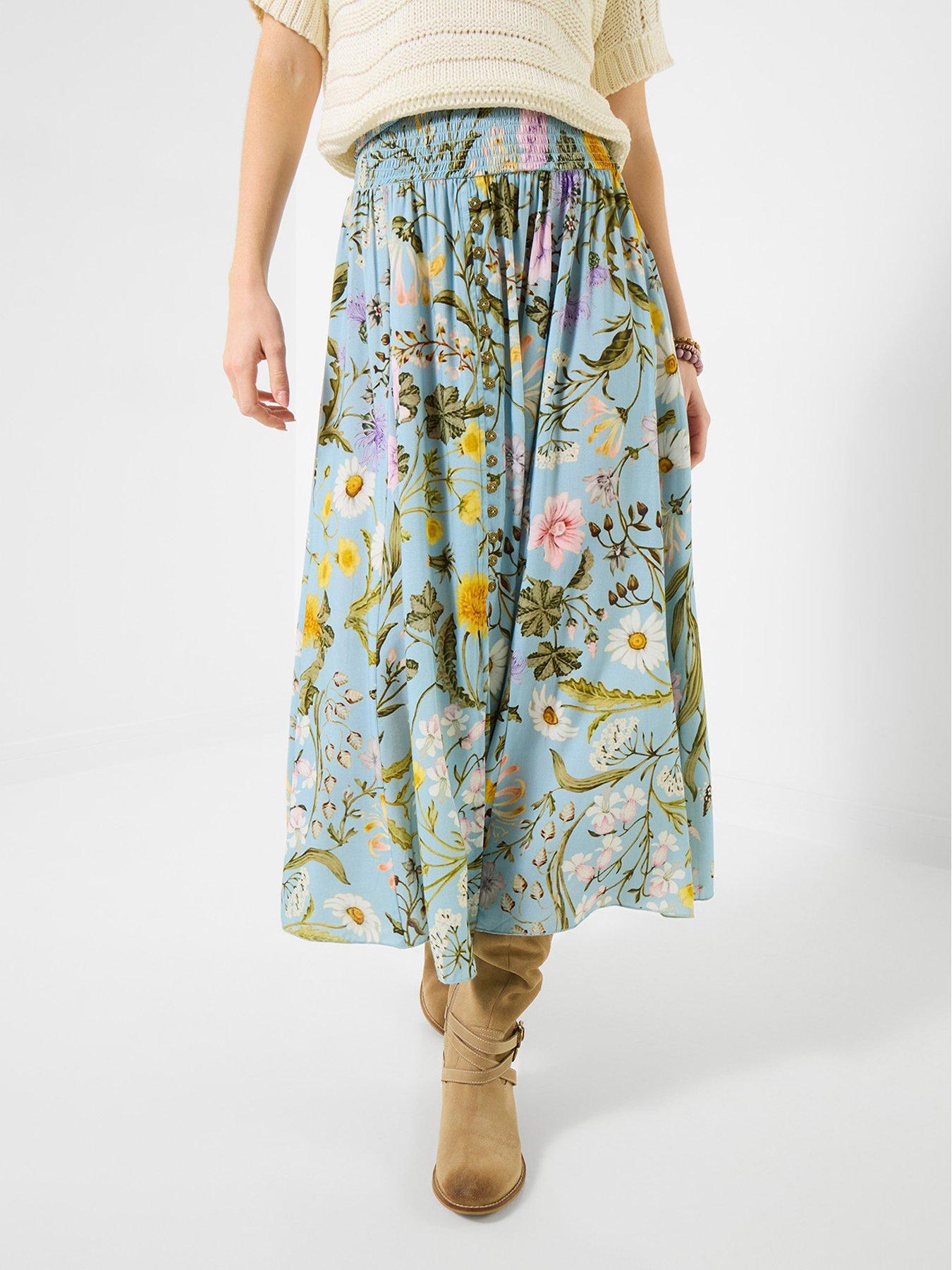 Image 3 of 7 of Joe Browns Spring Meadow Button Front Midi Skirt - Blue