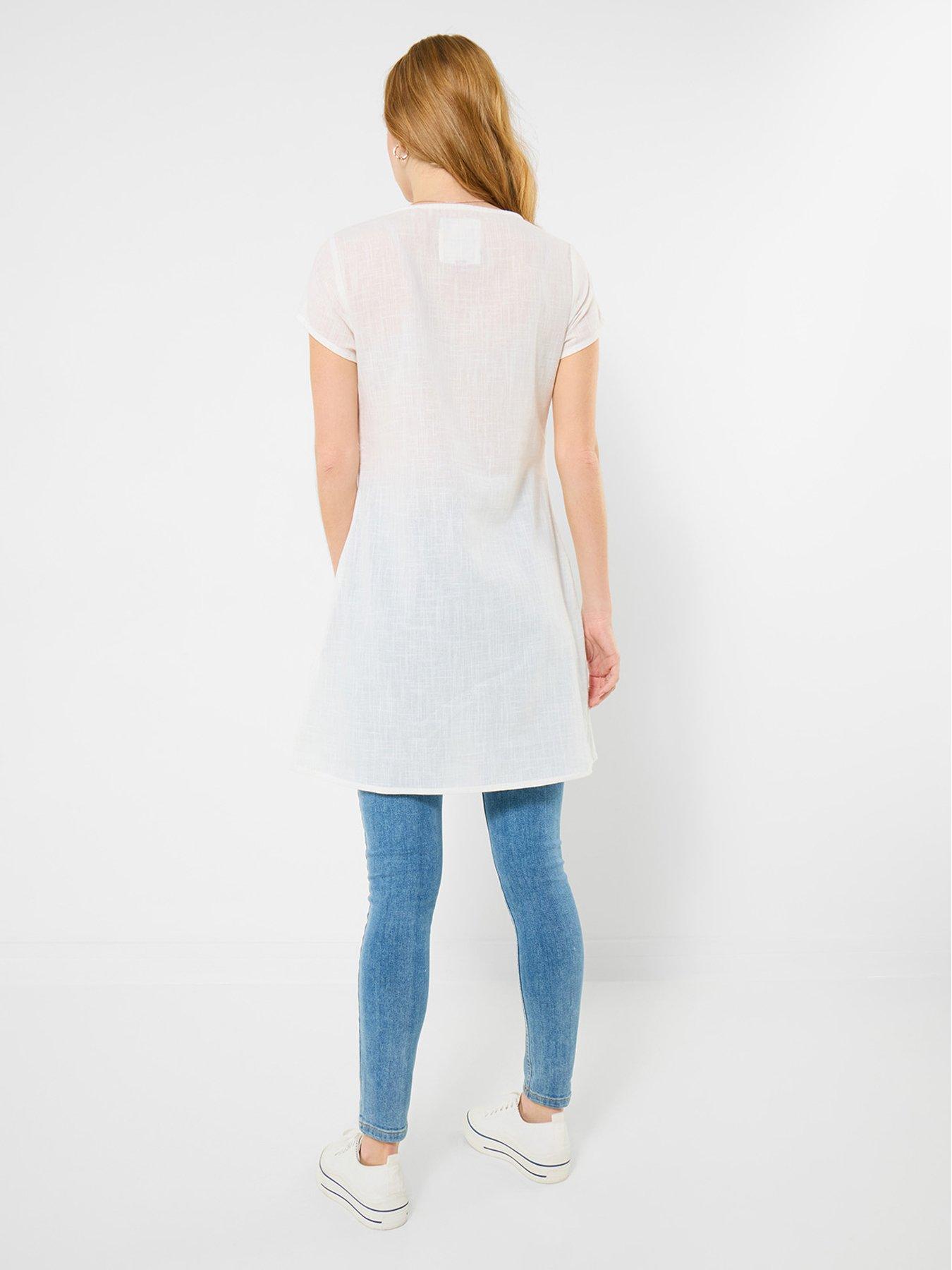  image of joe-browns-spring-meadow-embroidered-tunic-top-white