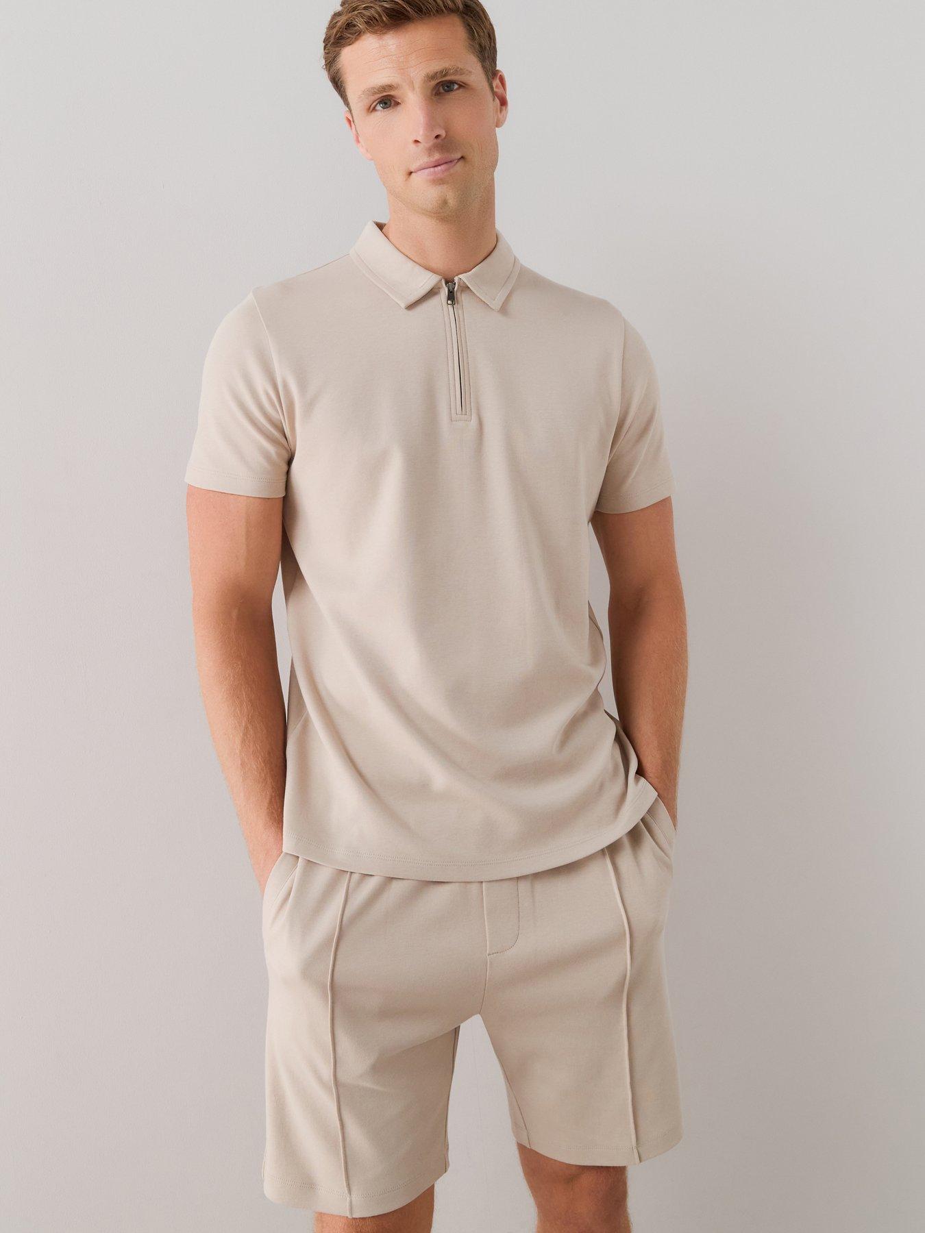 The Very Collection Pure Cotton Interlock Polo And Short Set - Beige