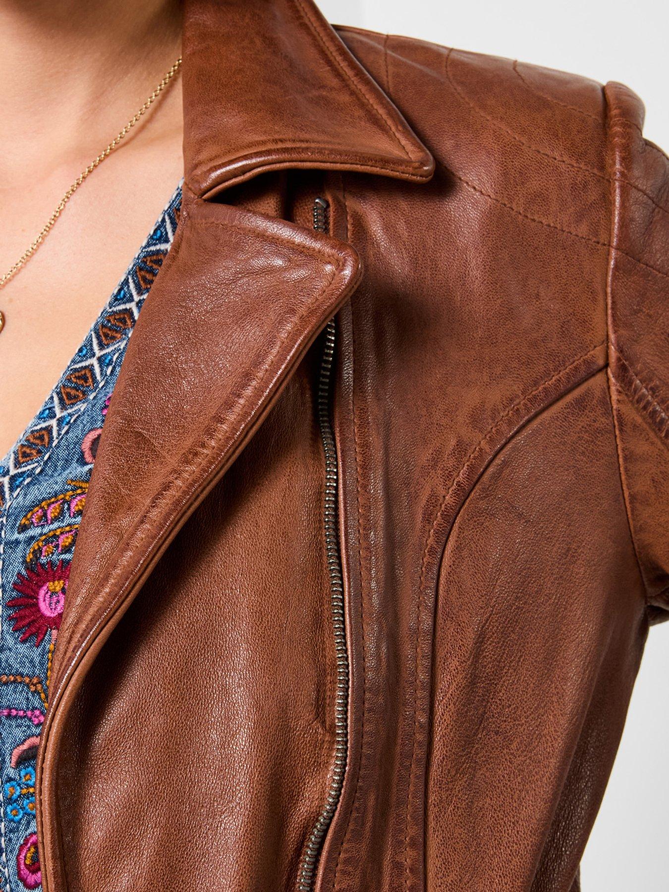 Joe Browns Joes Favourite Leather Jacket - Brown | Littlewoods